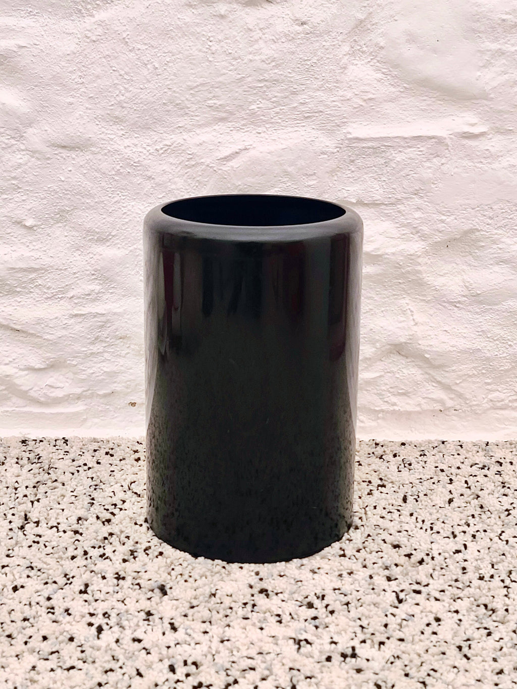 Black Waste Basket Umbrella Stand by Giotto Stoppino for Rexite | Italian Space Age | 1970s