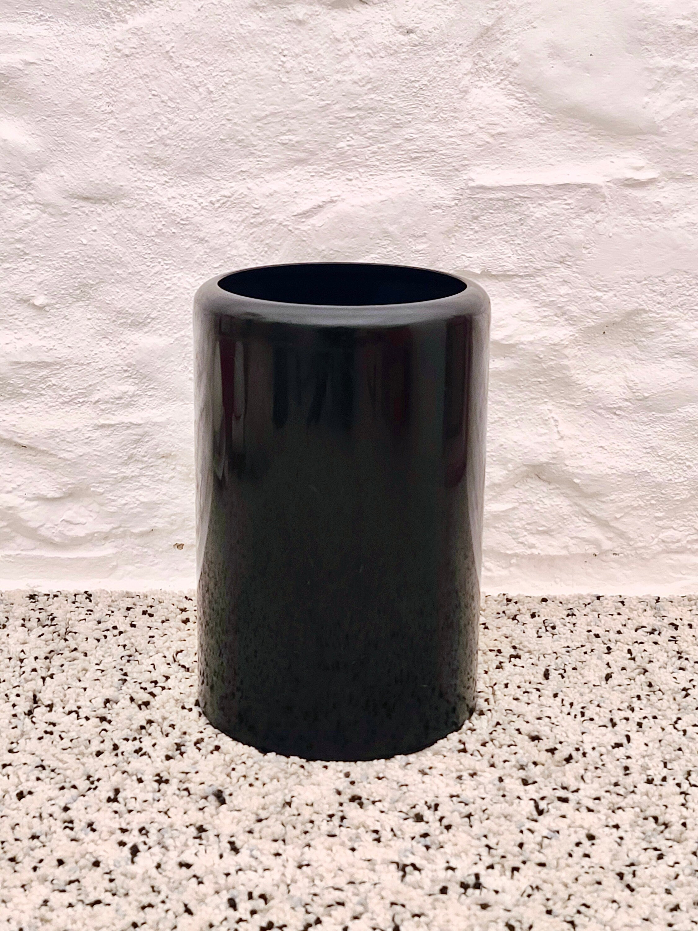 Black Waste Basket Umbrella Stand by Giotto Stoppino for Rexite | Italian Space Age | 1970s