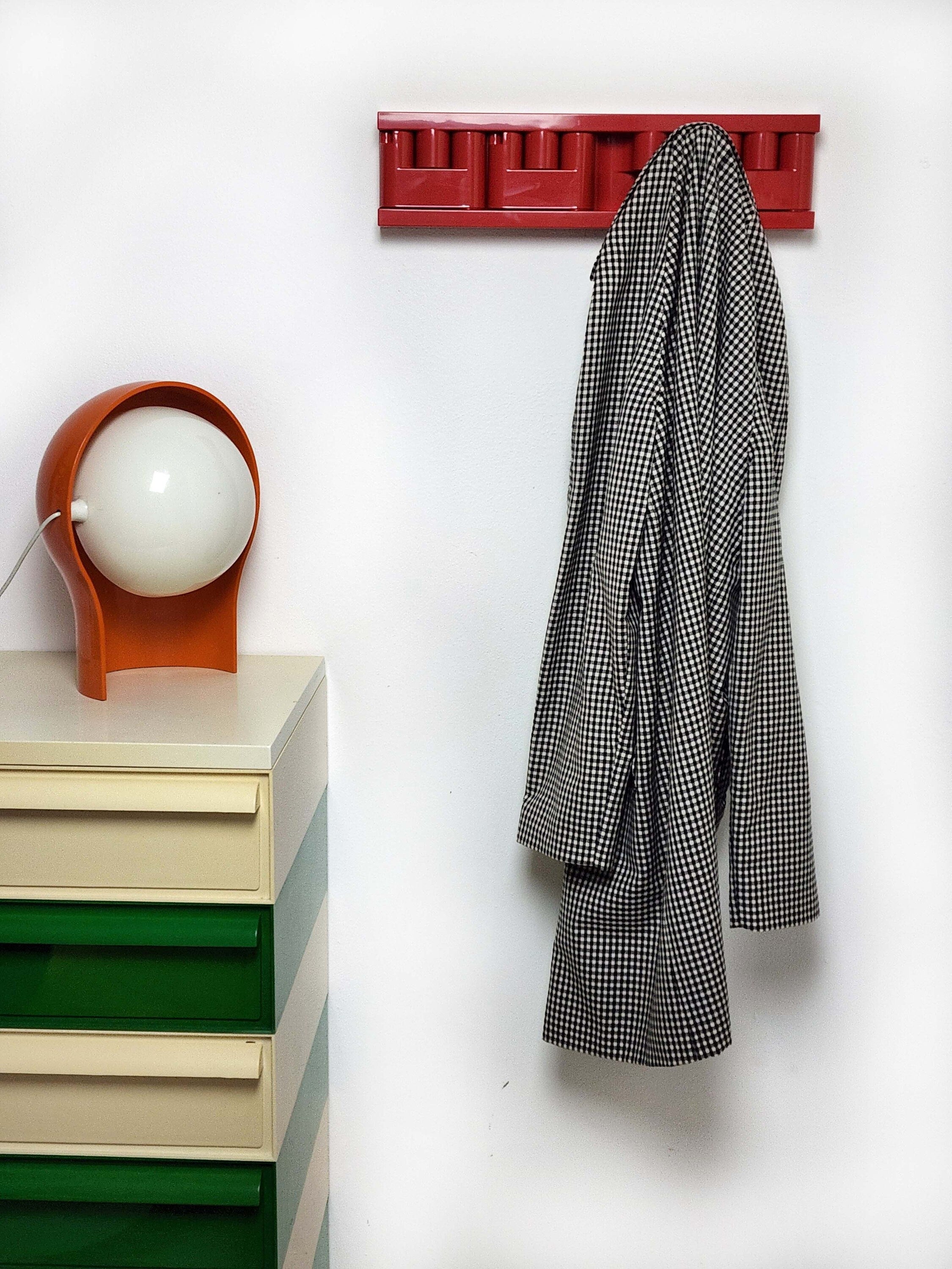 Mini VIP Coat Hook in Red by Benanti and Brunori for Velca | Brand New/Dead Stock | Italian Space Age | 1970s