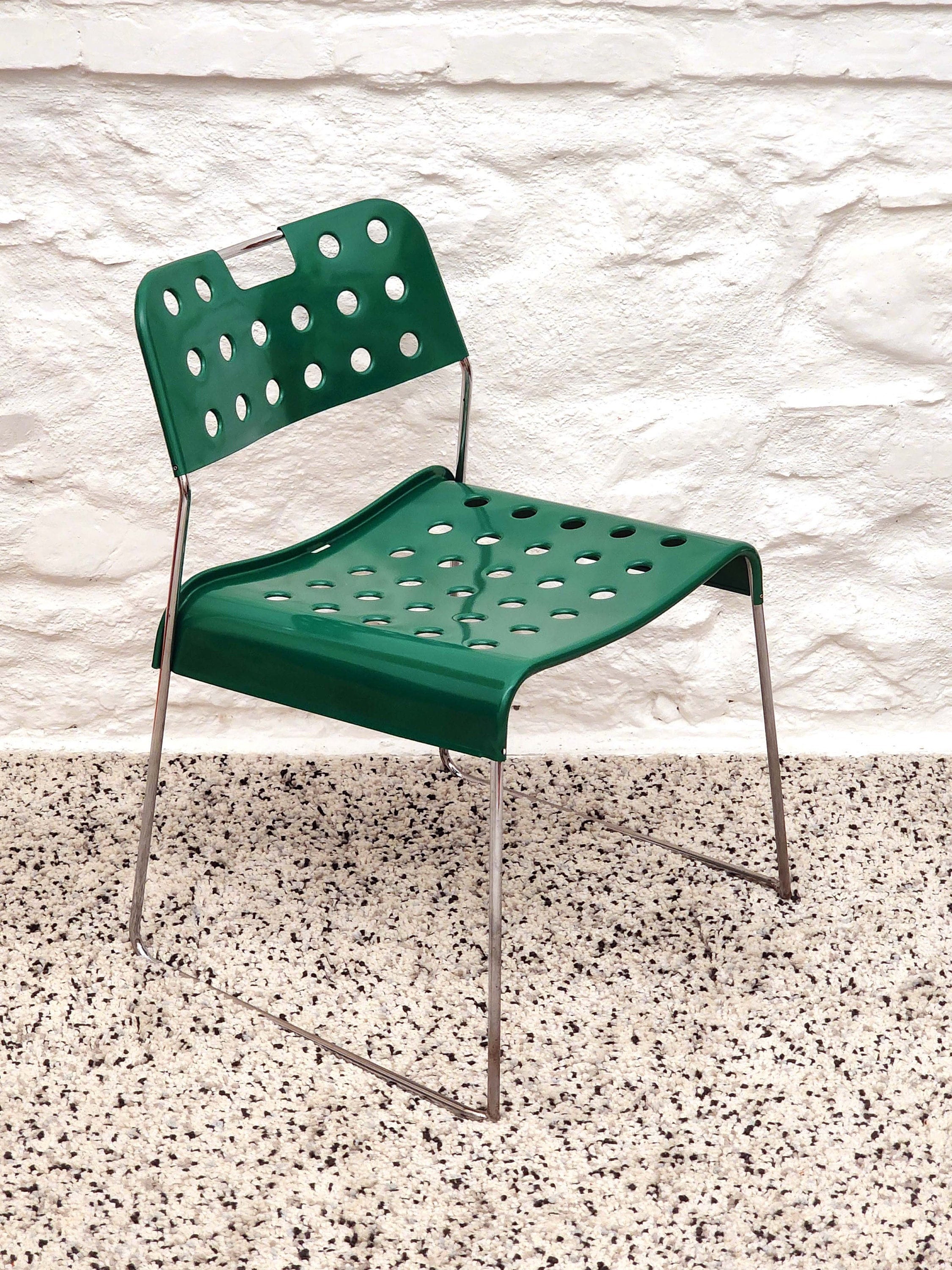 Omstak Chair in Green by Rodney Kinsman for Bieffeplast | Italian Postmodern | 1970s
