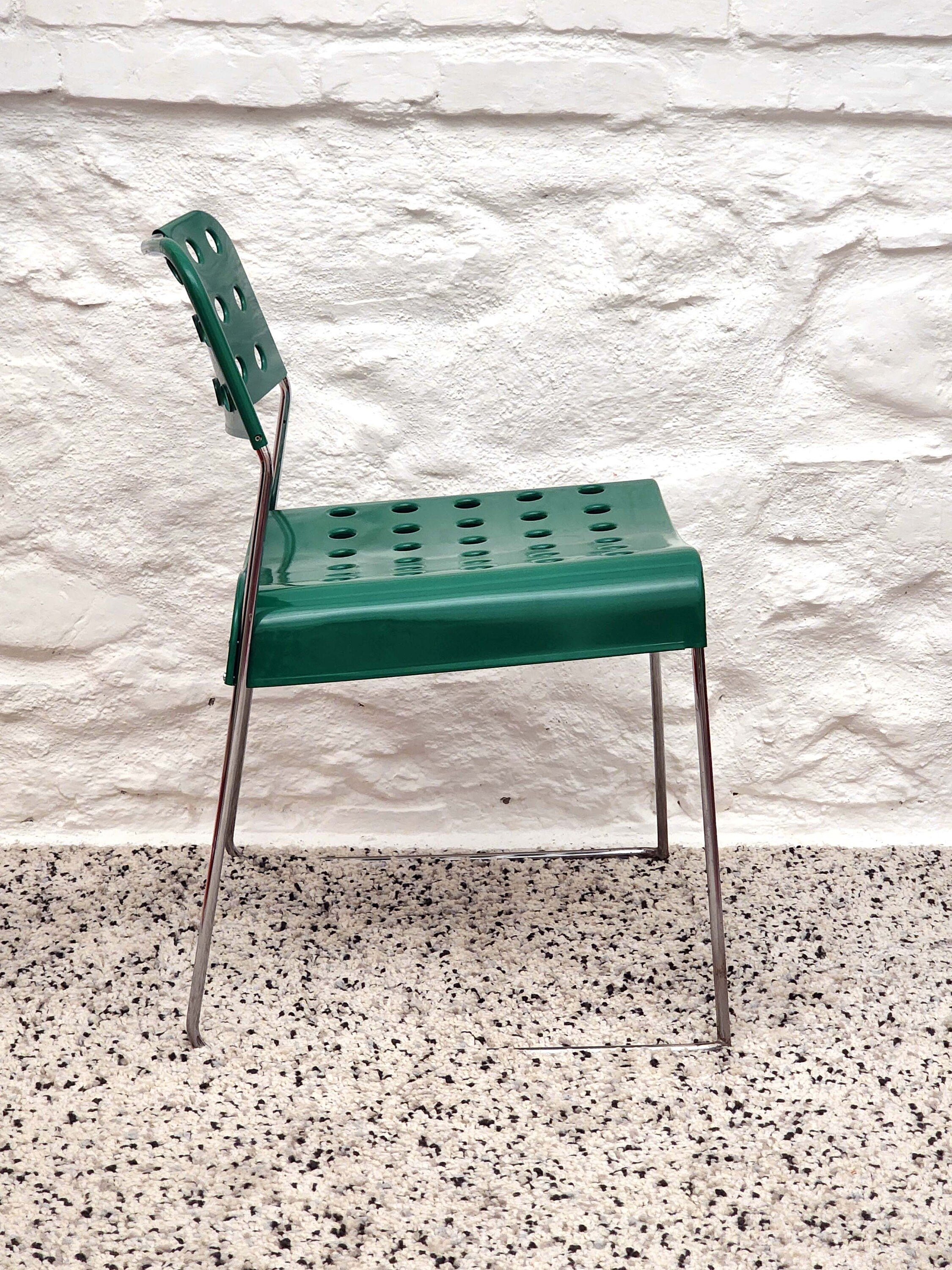 Omstak Chair in Green by Rodney Kinsman for Bieffeplast | Italian Postmodern | 1970s
