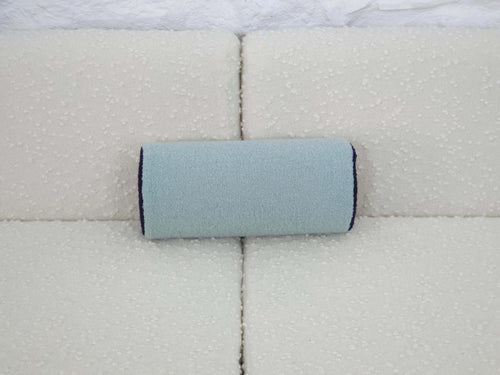 Bolster Pillow Cushion Cover in Light Blue and Navy Italian Boucle