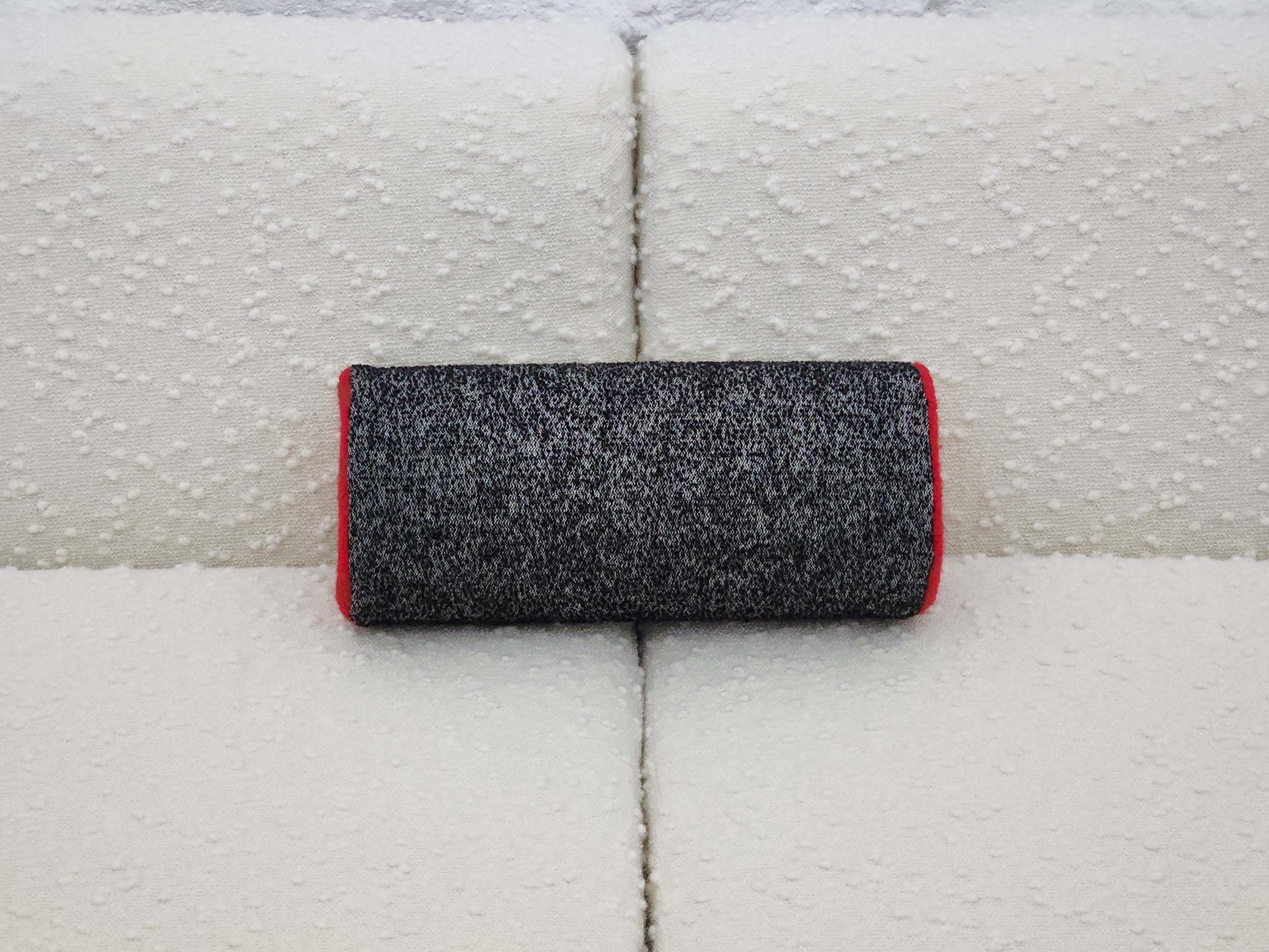 Bolster Pillow Cushion Cover in Heathered Black and Red Italian Boucle