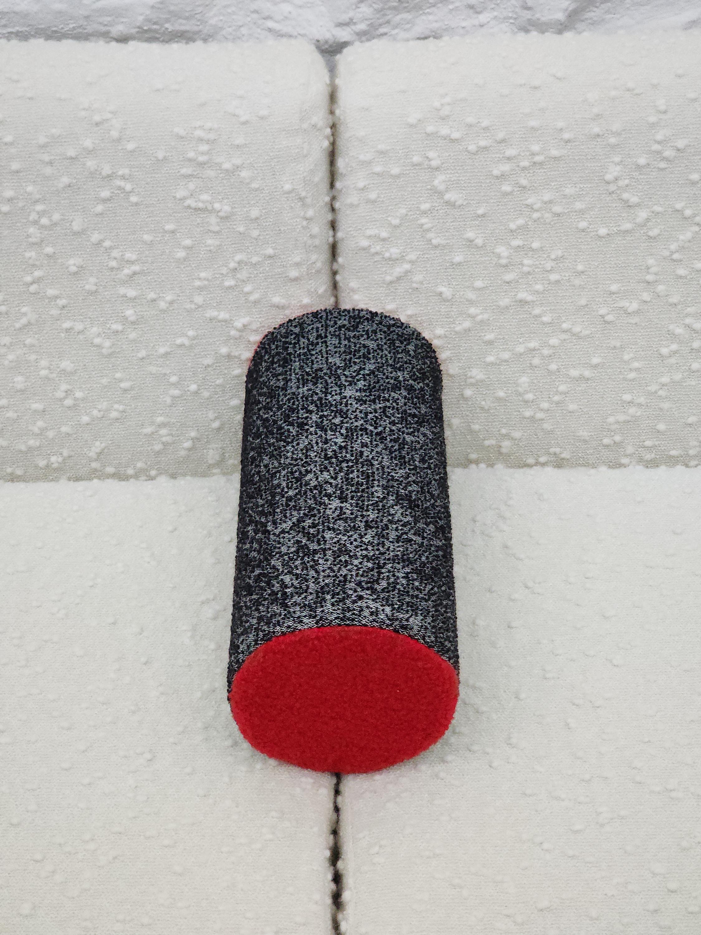 Bolster Pillow Cushion Cover in Heathered Black and Red Italian Boucle