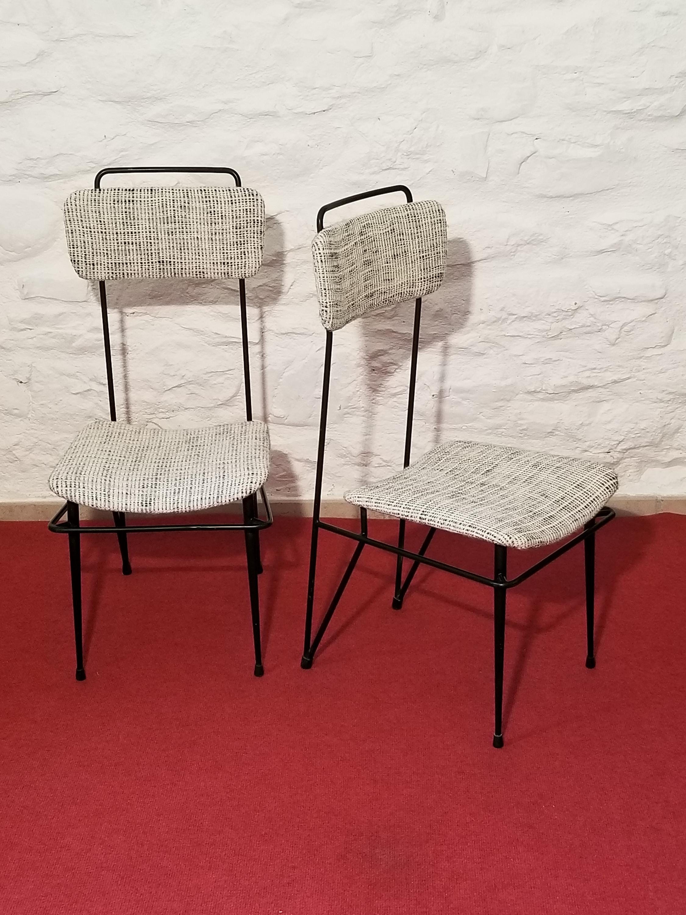 Vintage Bouclè Dining Chair in the Style of Studio BBPR | Italian Mid-century Modern | 1950s