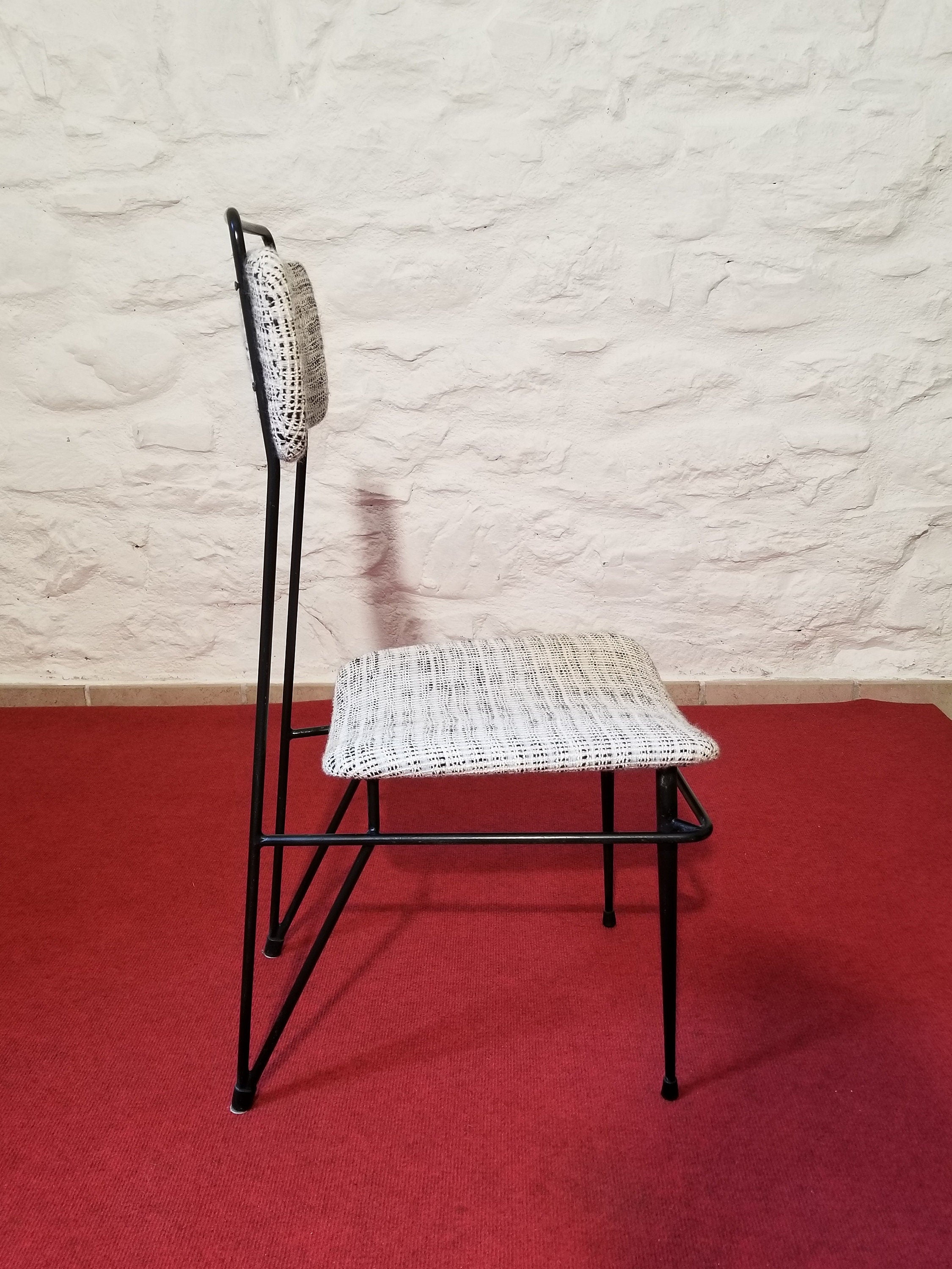 Vintage Bouclè Dining Chair in the Style of Studio BBPR | Italian Mid-century Modern | 1950s