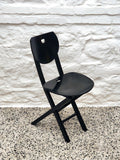 Wooden Folding Chair in Black | Postmodern Italian Design | 1980s