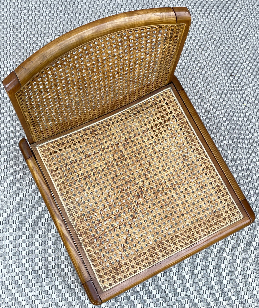 Wooden Caned Dining Side Chair | Italian Mid-century Modern | 1960s