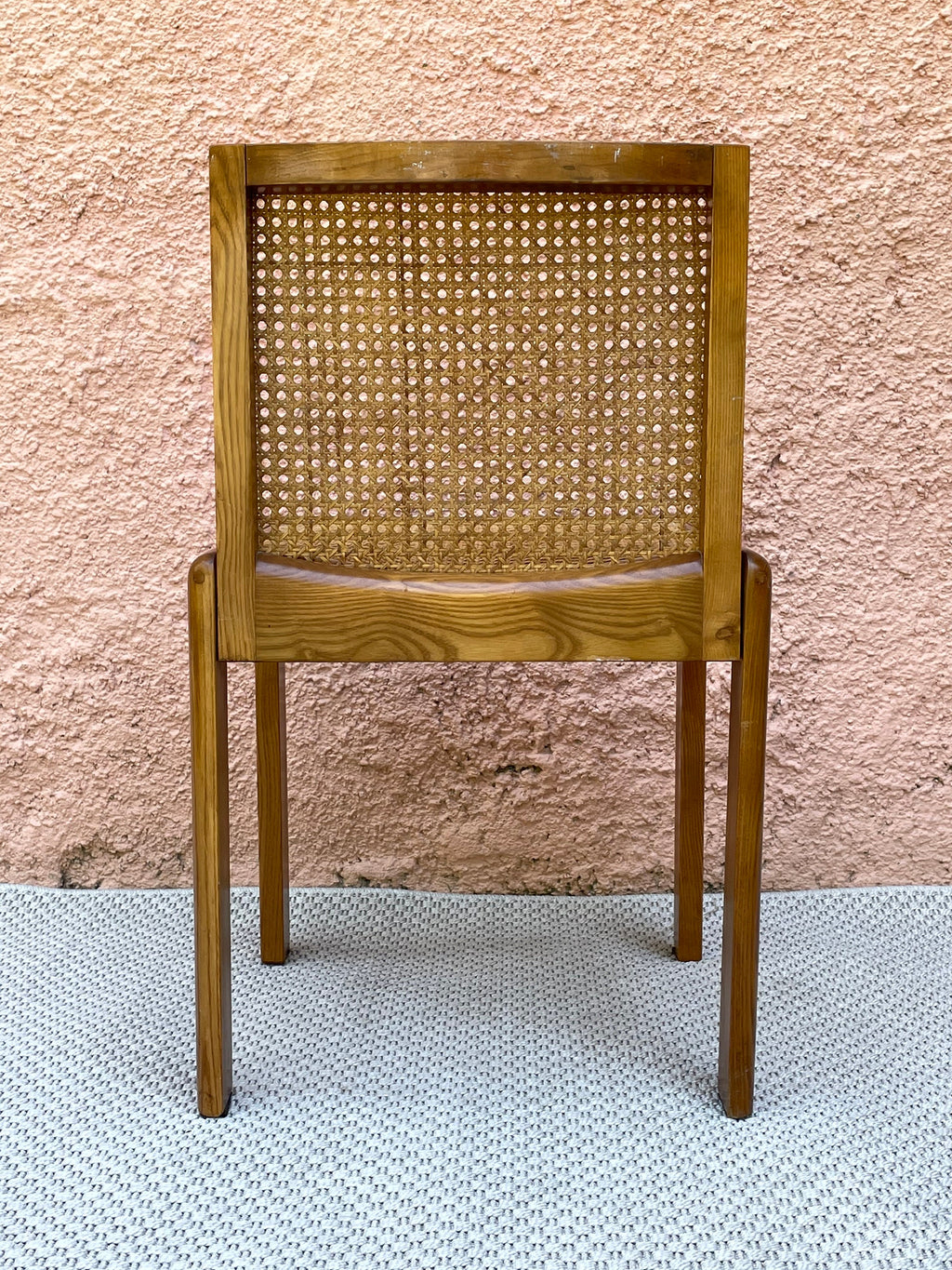 Wooden Caned Dining Side Chair | Italian Mid-century Modern | 1960s