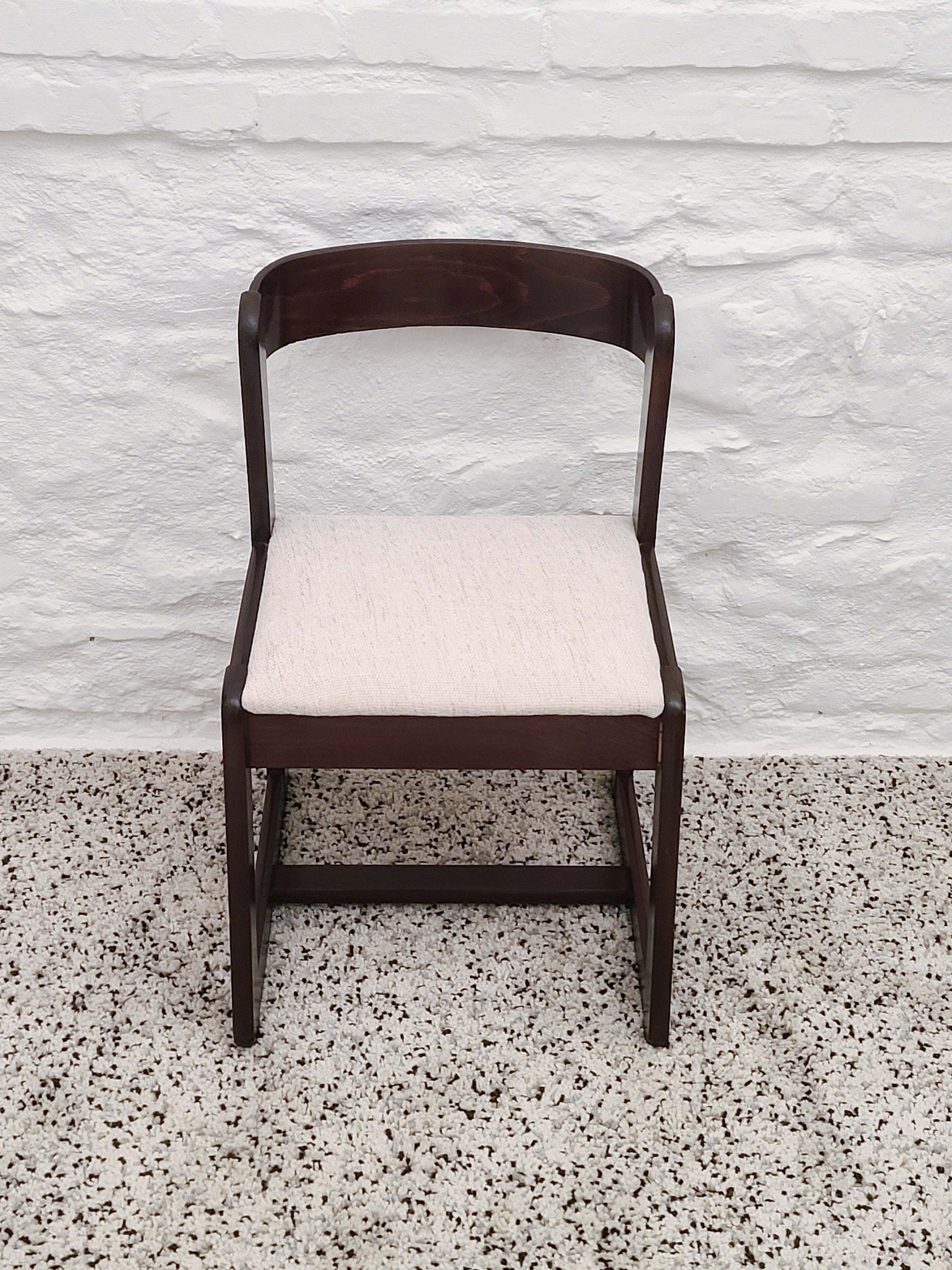 Wood and Boucle Dining Chair by Willy Rizzo for Mario Sabot | Italian Space Age | 1970s