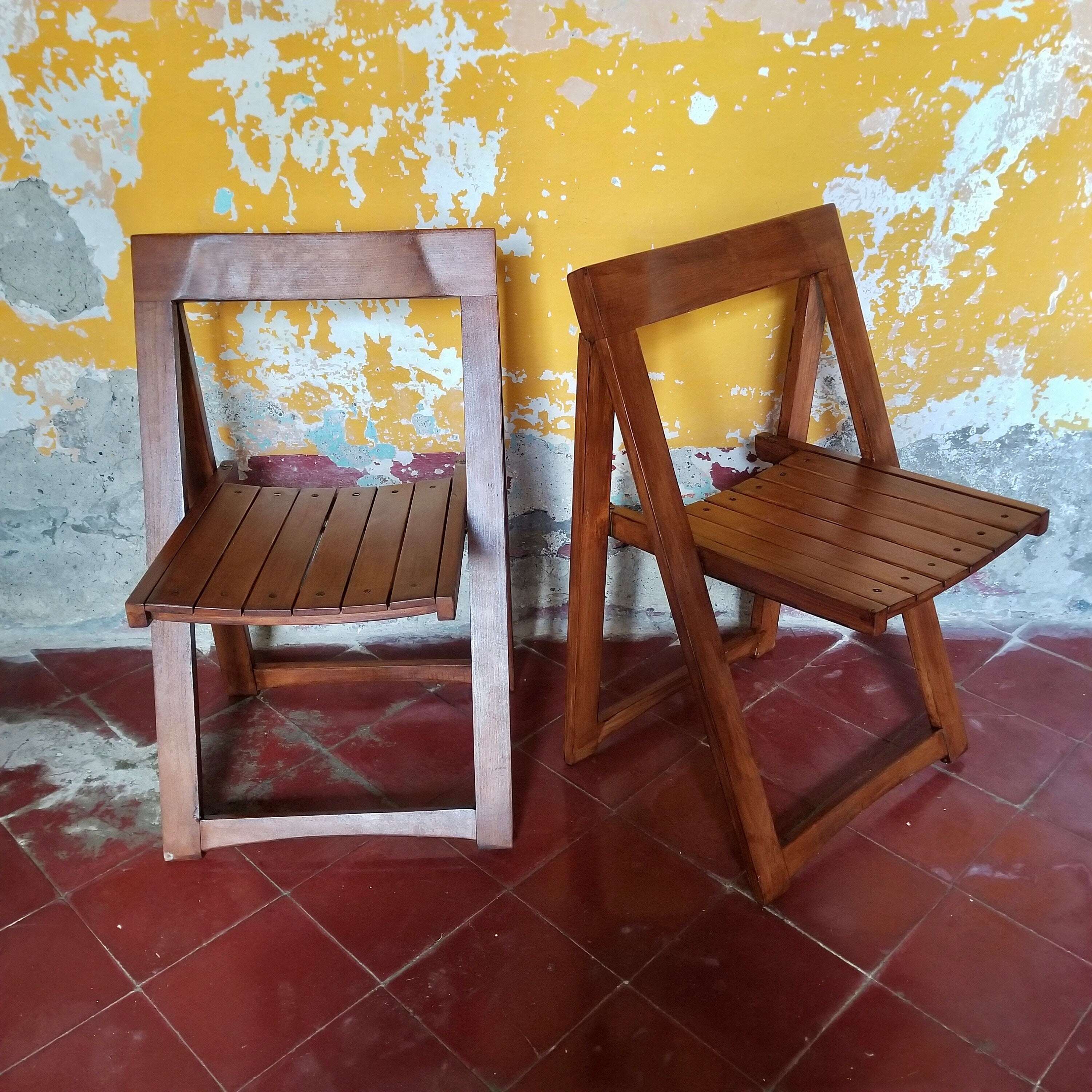 Trieste Wooden Folding Chair by Aldo Jacober for Alberto Bazzani | Italian Midcentury Modern | 1960s