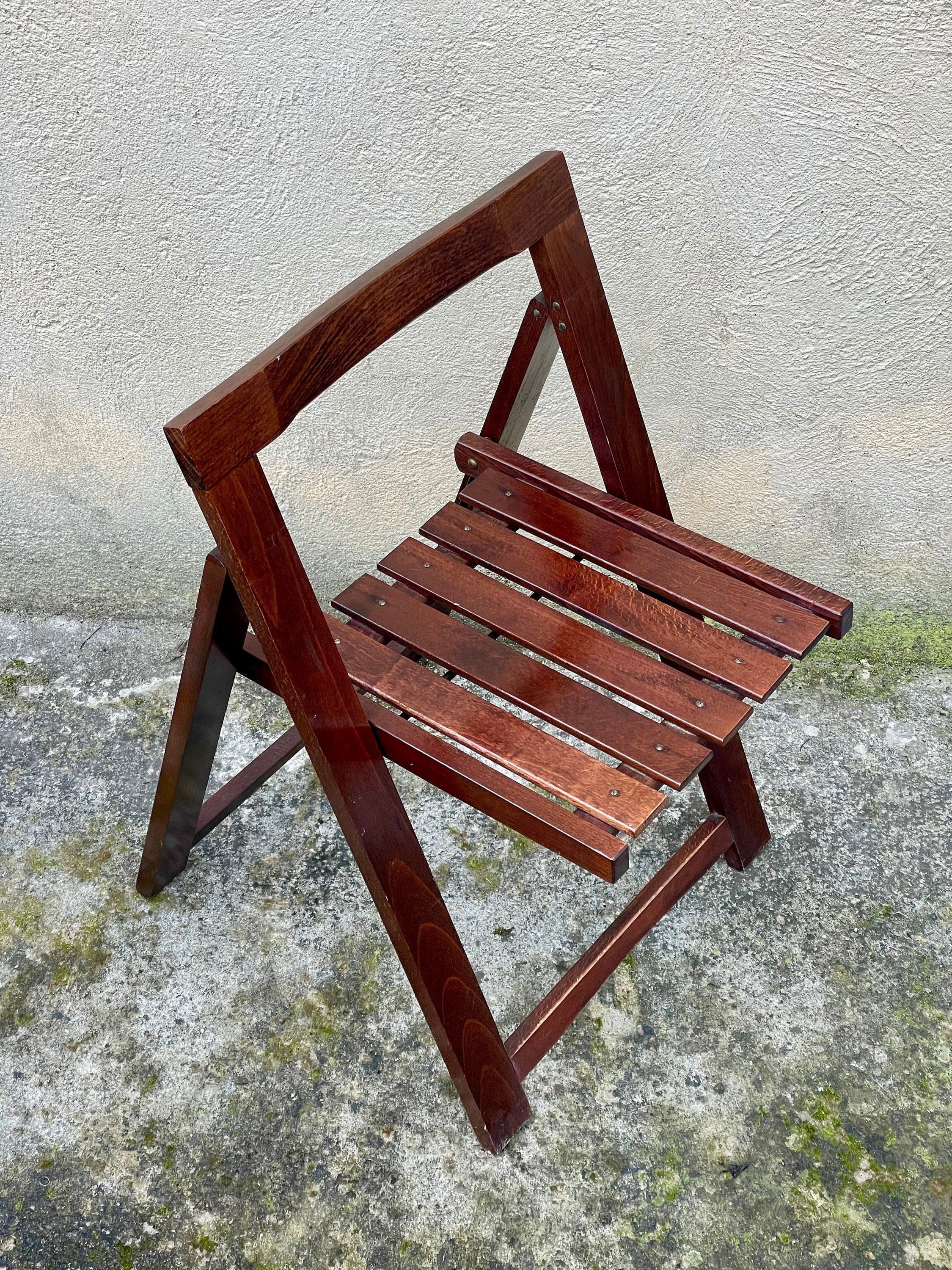 Wooden Folding Chair in the style of Aldo Jacober Trieste for Alberto Bazzani | 1960s (4 available)