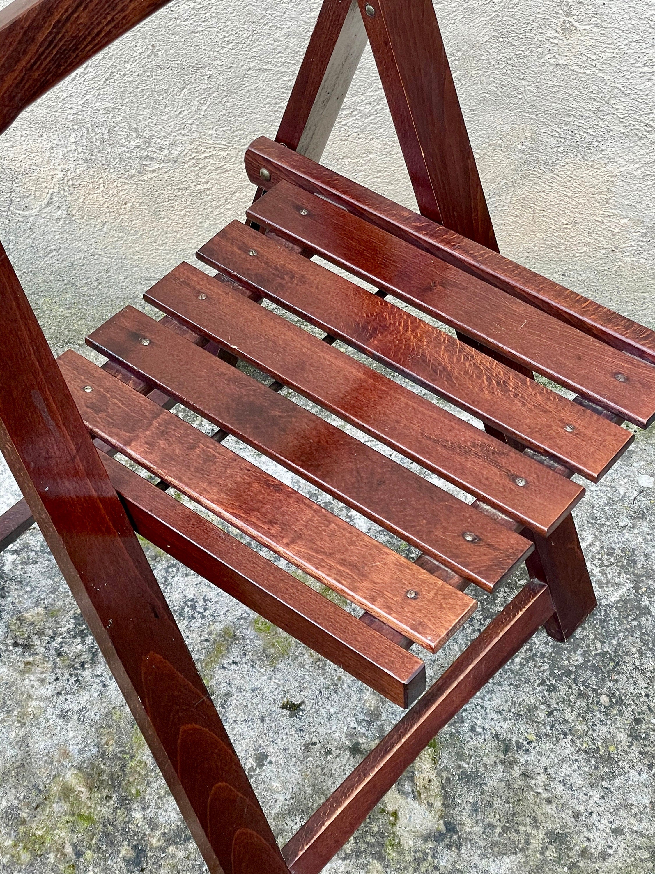 Wooden Folding Chair in the style of Aldo Jacober Trieste for Alberto Bazzani | 1960s (4 available)