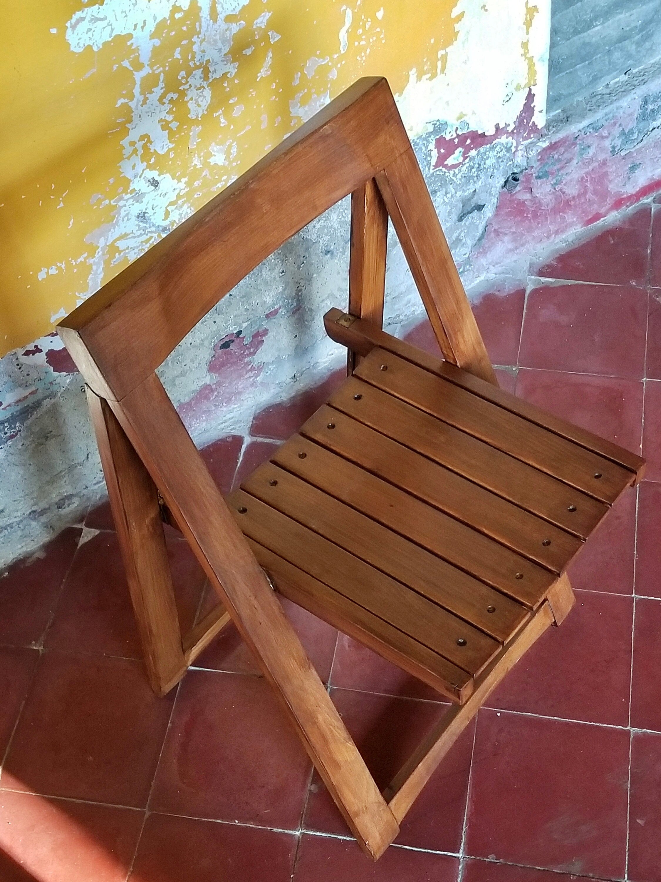 Trieste Wooden Folding Chair by Aldo Jacober for Alberto Bazzani | Italian Midcentury Modern | 1960s