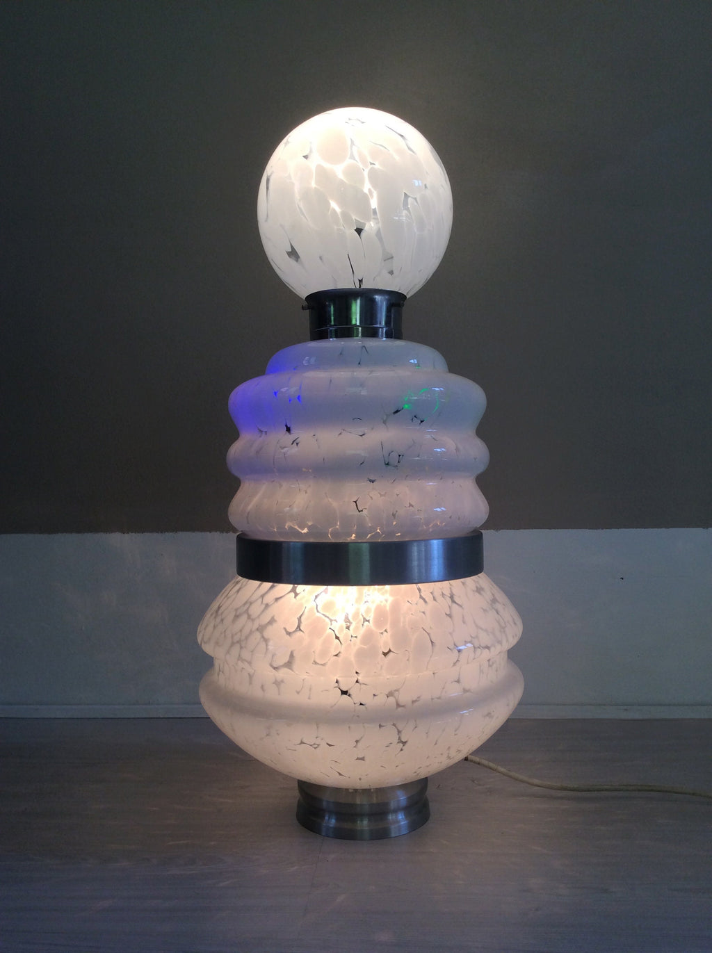 Three-Tiered Murano Glass Floor/Table Lamp by Carlo Nason for Mazzega | Italian Space Age | 1970s