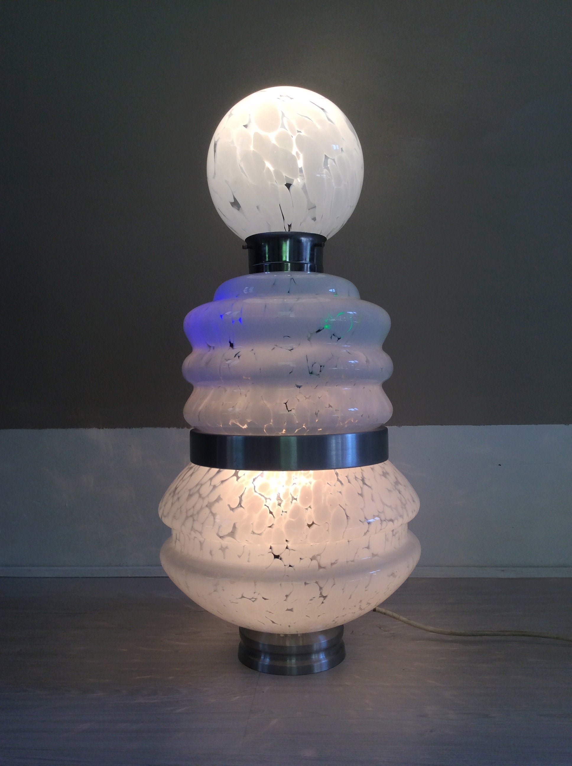 Three-Tiered Murano Glass Floor/Table Lamp by Carlo Nason for Mazzega | Italian Space Age | 1970s