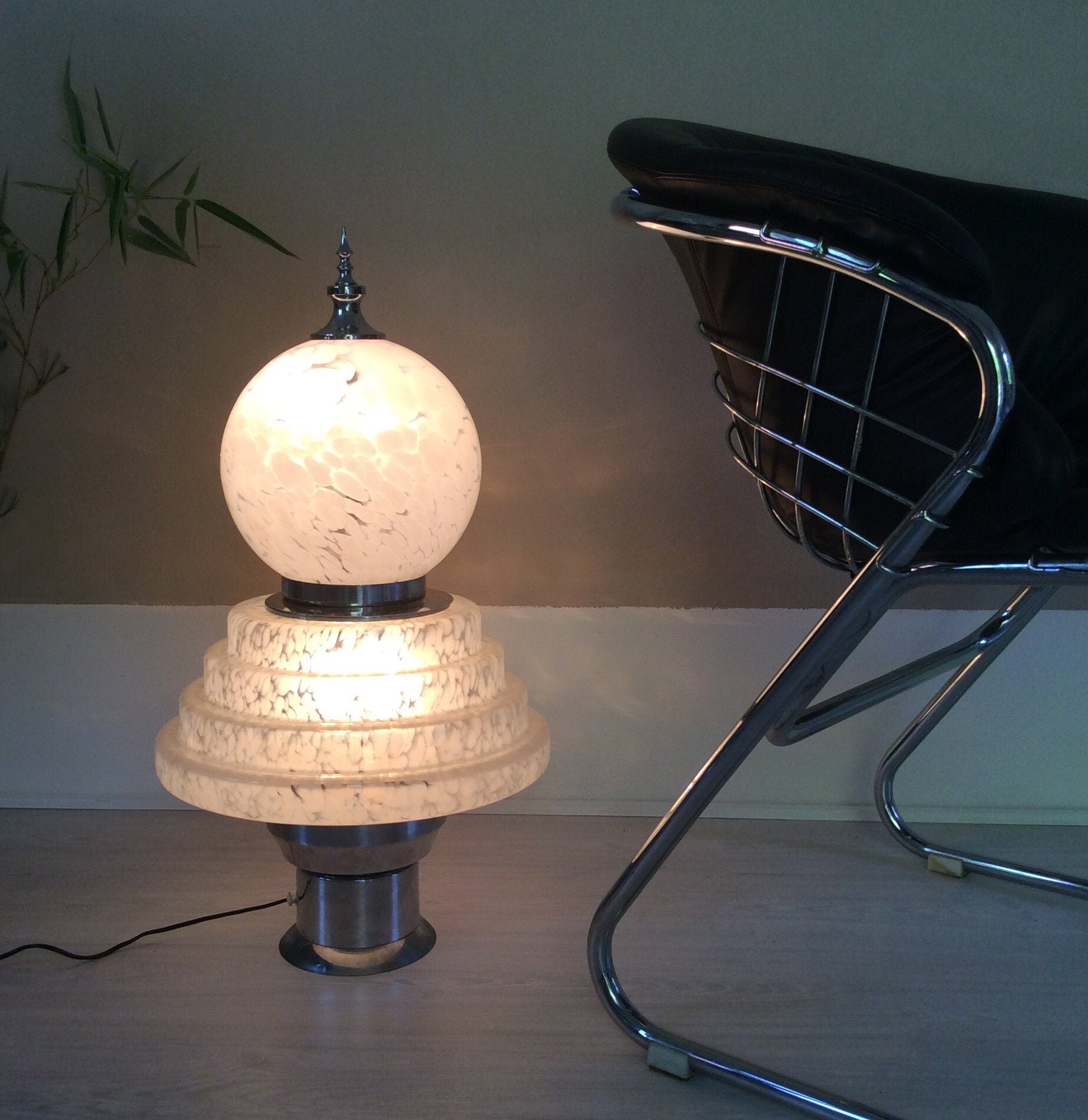 Two-Tiered Murano Glass Floor/Table Lamp by Carlo Nason for Mazzega | Italian Space Age | 1970s