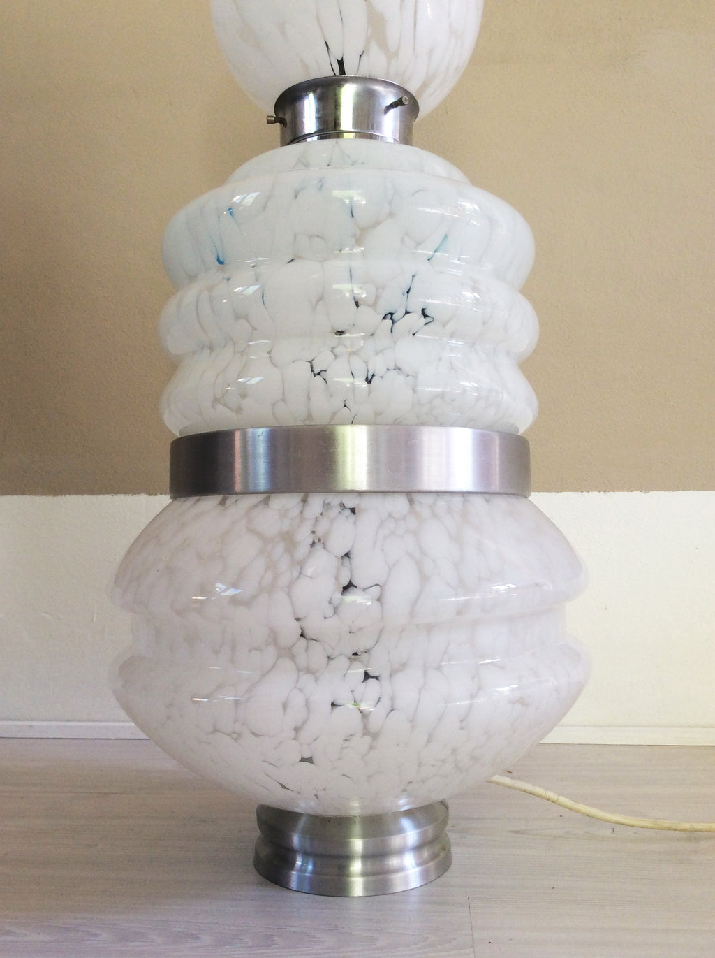 Three-Tiered Murano Glass Floor/Table Lamp by Carlo Nason for Mazzega | Italian Space Age | 1970s