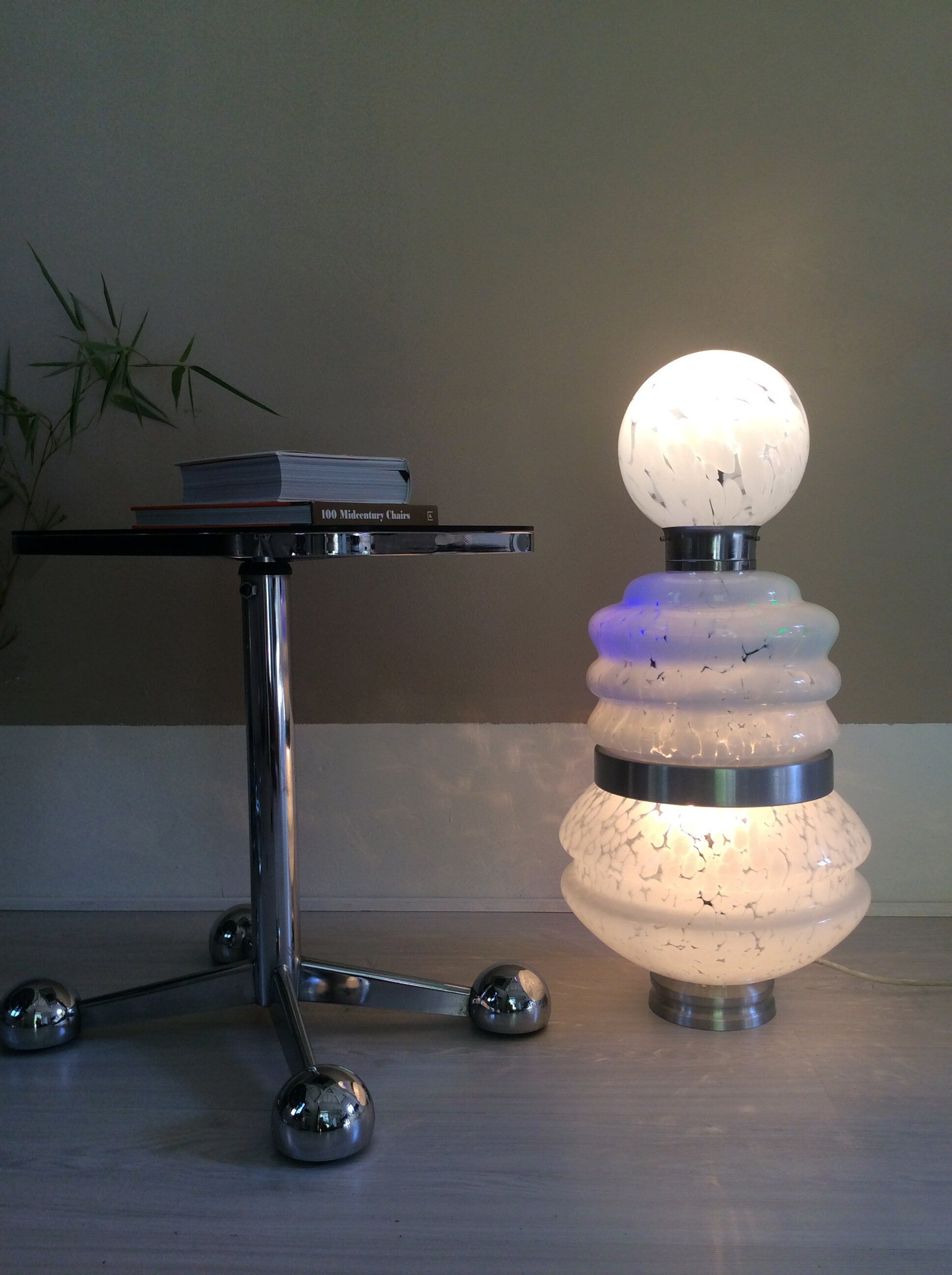 Three-Tiered Murano Glass Floor/Table Lamp by Carlo Nason for Mazzega | Italian Space Age | 1970s