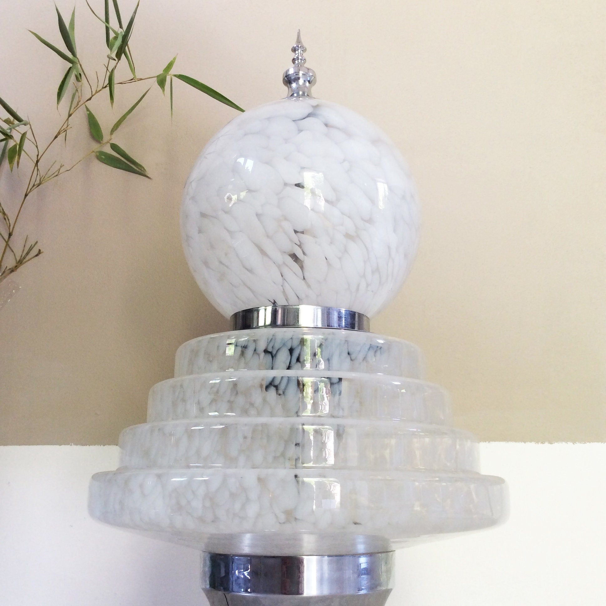 Two-Tiered Murano Glass Floor/Table Lamp by Carlo Nason for Mazzega | Italian Space Age | 1970s