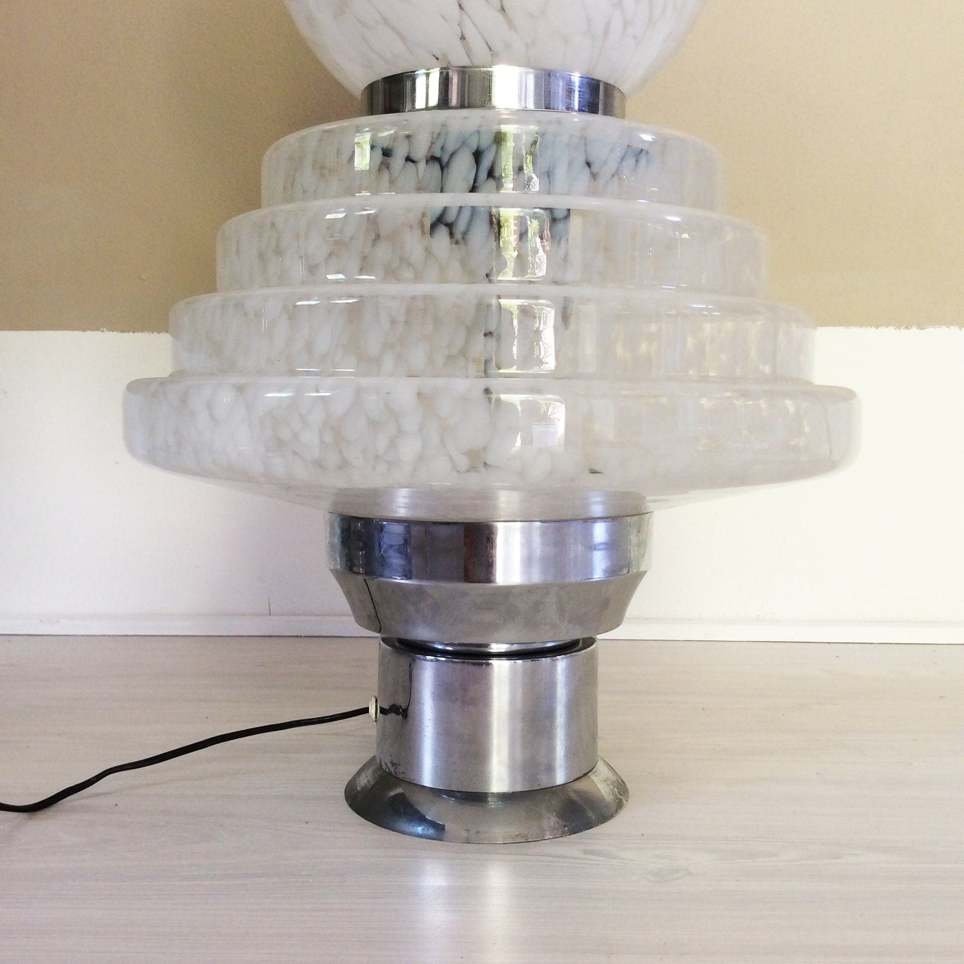 Two-Tiered Murano Glass Floor/Table Lamp by Carlo Nason for Mazzega | Italian Space Age | 1970s