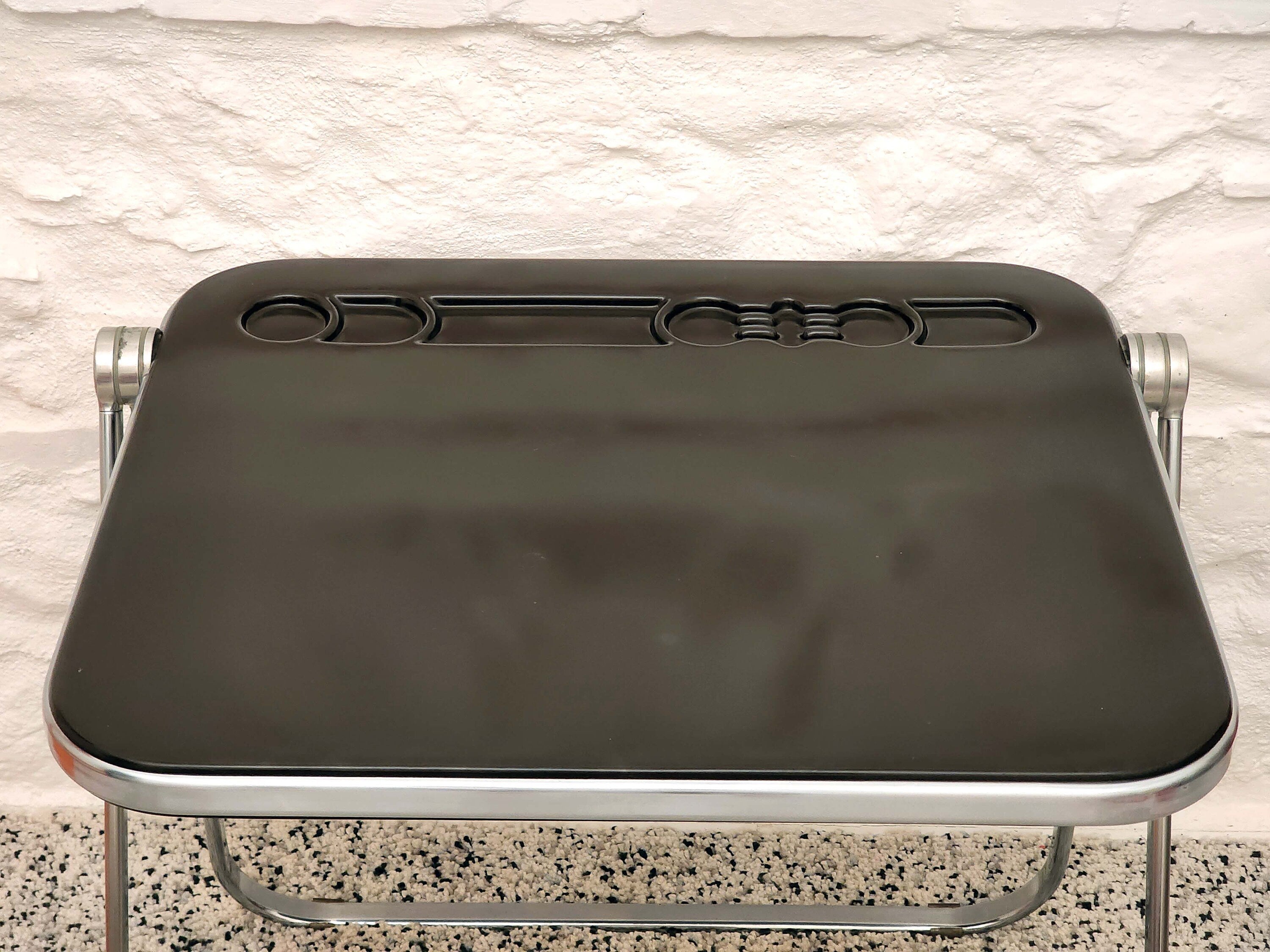 Platone Folding Desk in Ebony by Giancarlo Piretti for Castelli | Italian Space Age | 1960s