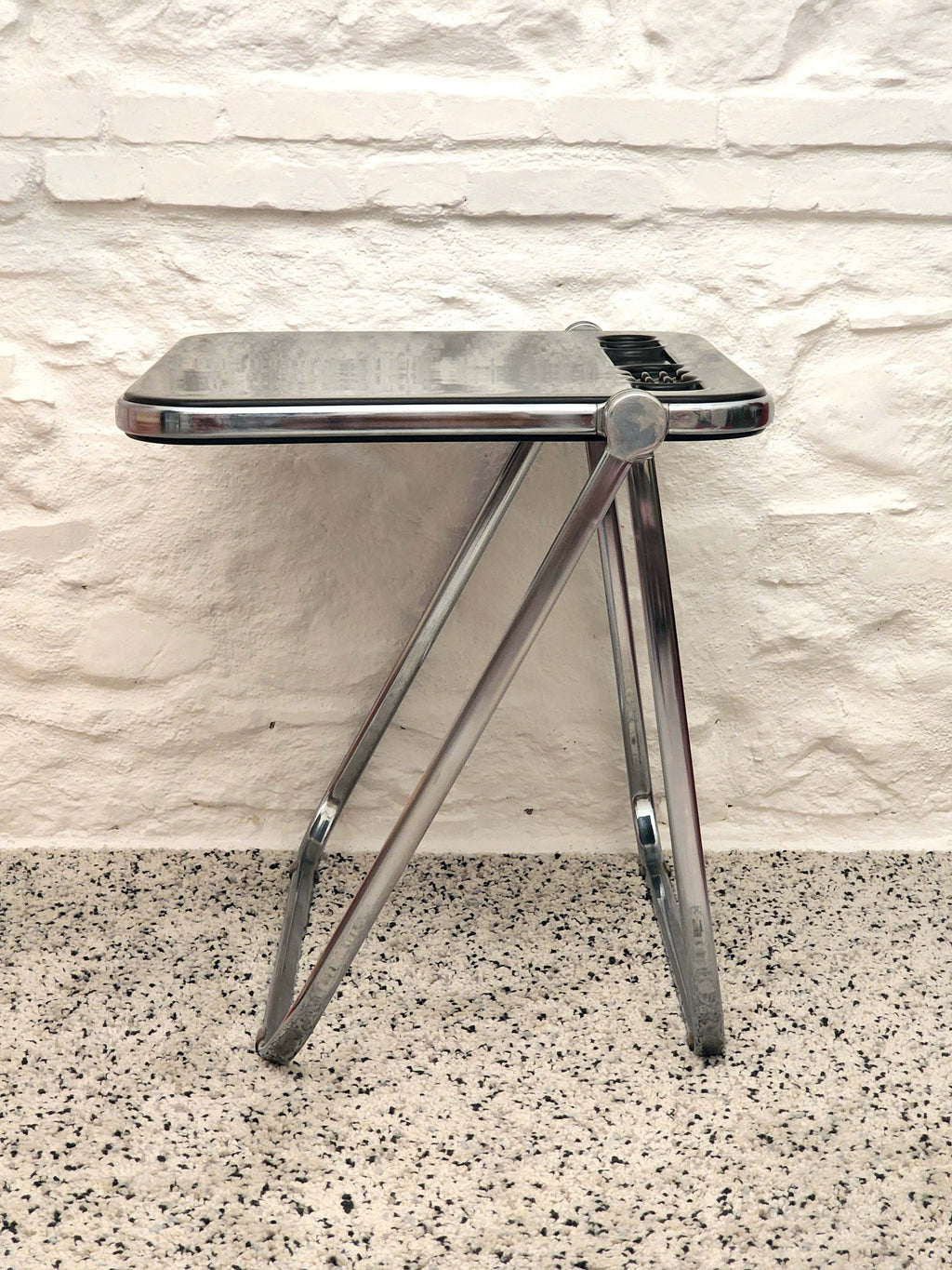 Platone Folding Desk in Ebony by Giancarlo Piretti for Castelli | Italian Space Age | 1960s