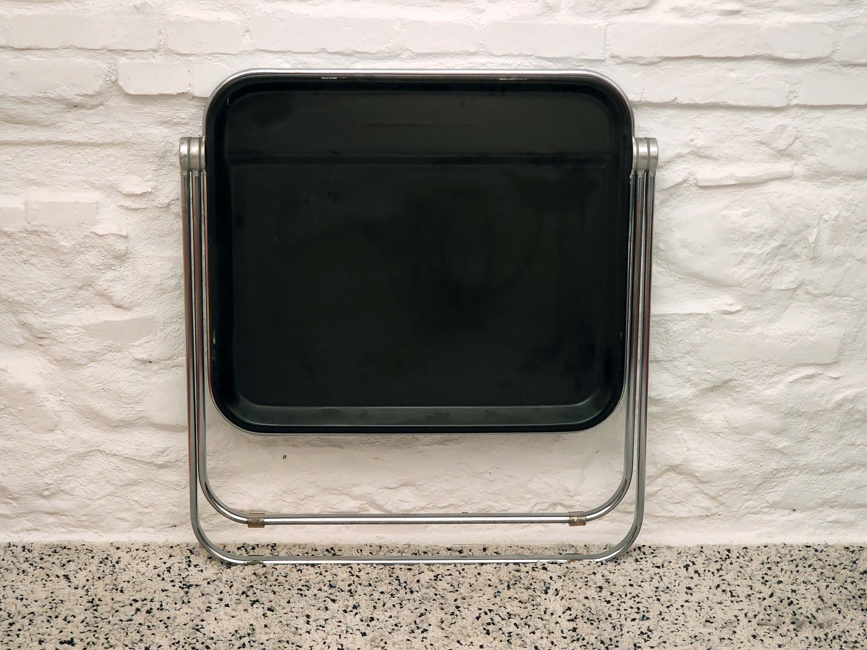 Platone Folding Desk in Ebony by Giancarlo Piretti for Castelli | Italian Space Age | 1960s