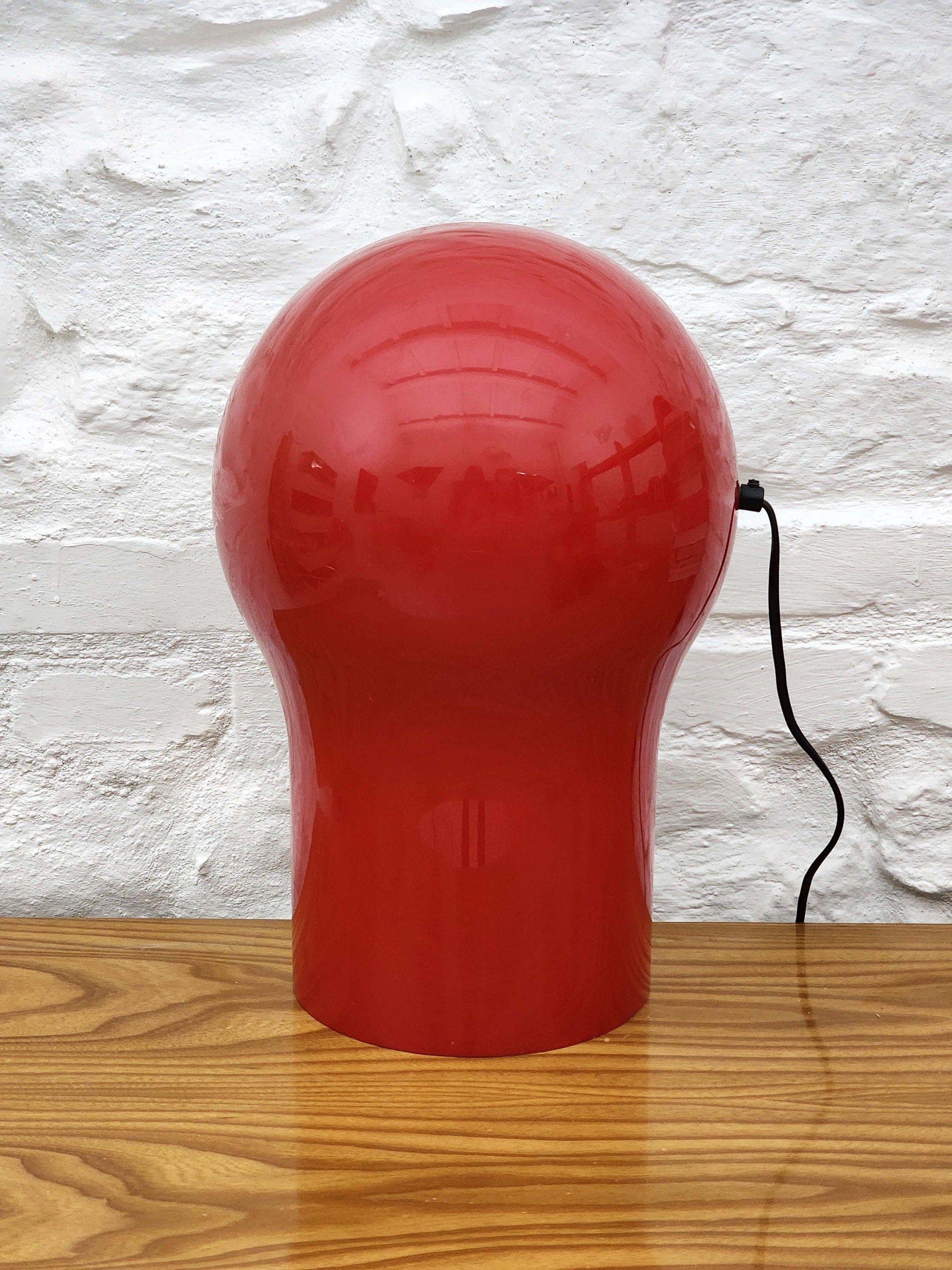 Telegono Plastic Table Lamp in Red by Vico Magistretti for Artemide | Italian Space Age | 1960s