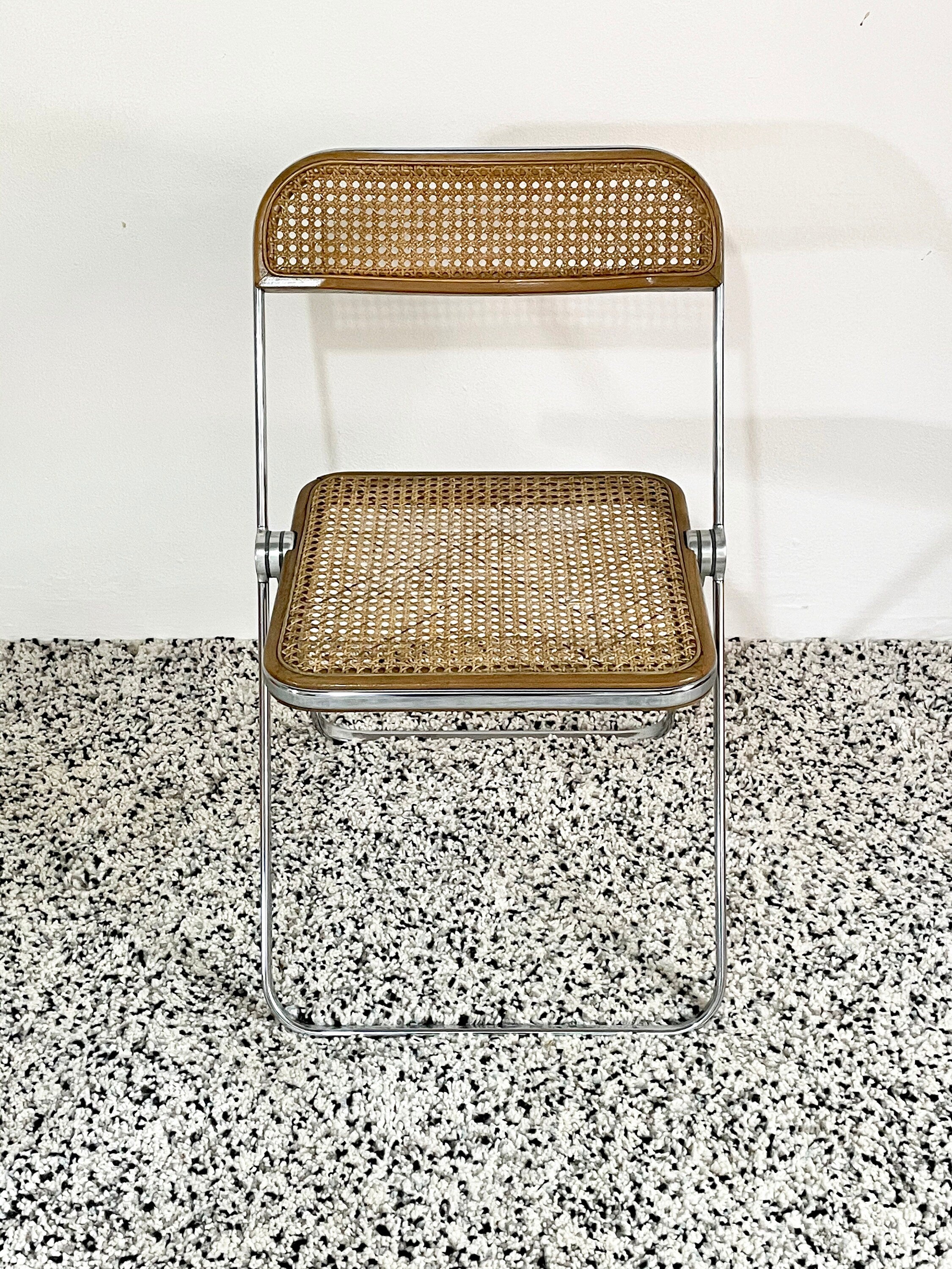 Plia Cane Folding Chair by Giancarlo Piretti for Castelli | Italian Space Age | 1960s