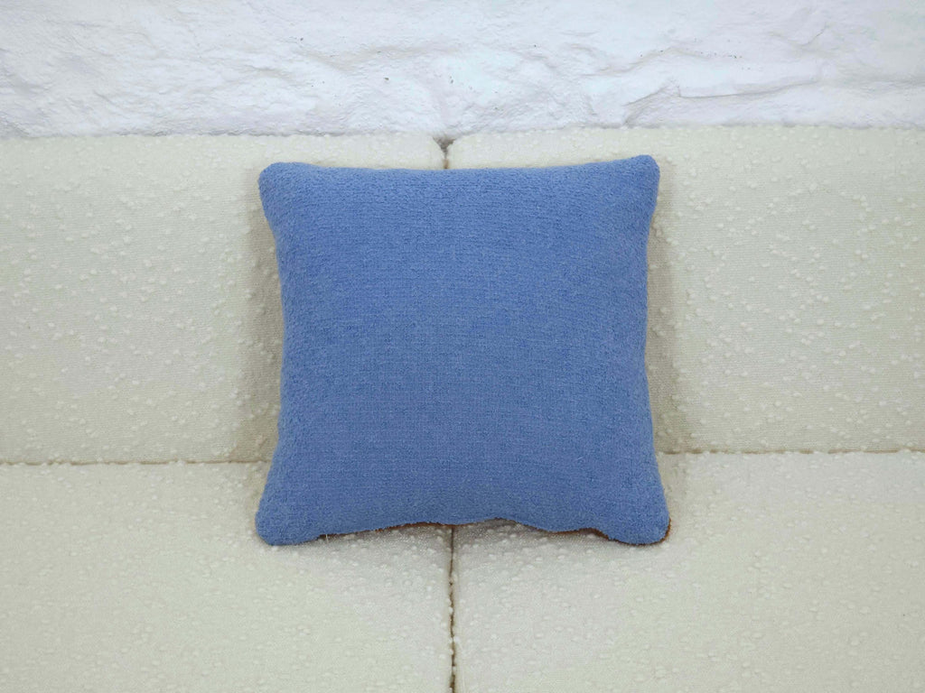 Square Pillow Cushion Cover in Blue and Brown Italian Boucle