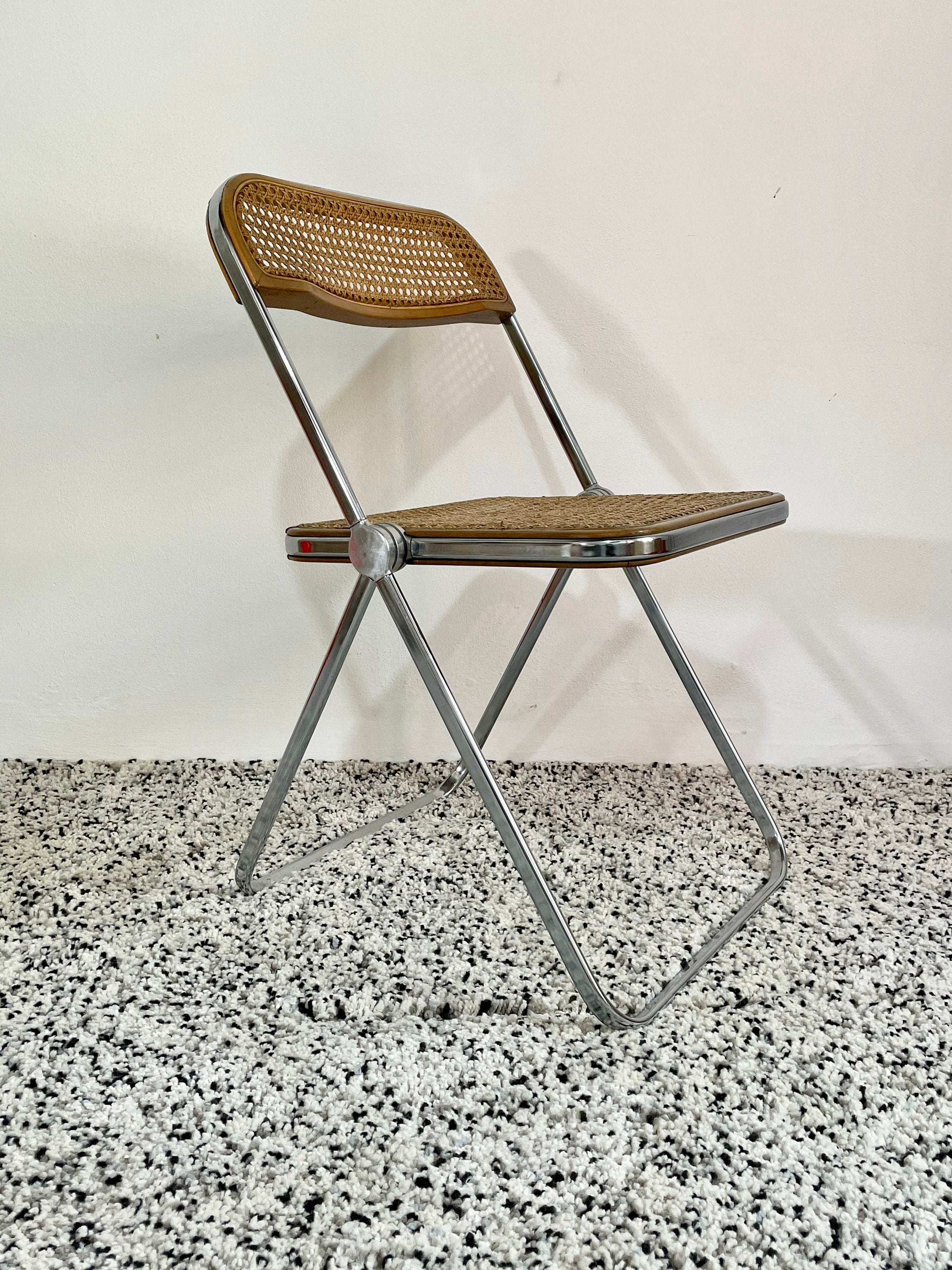 Plia Cane Folding Chair by Giancarlo Piretti for Castelli | Italian Space Age | 1960s