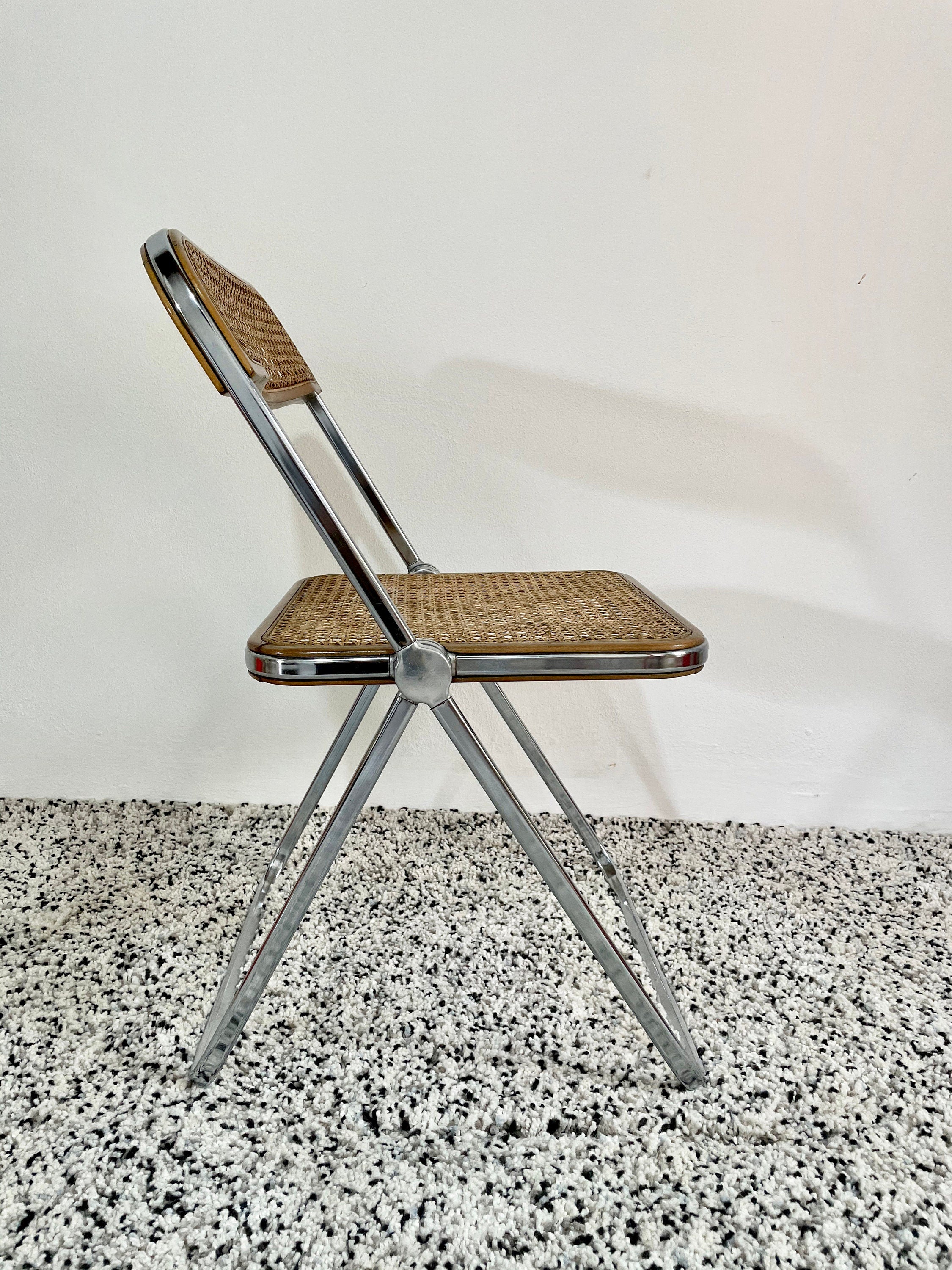 Plia Cane Folding Chair by Giancarlo Piretti for Castelli | Italian Space Age | 1960s