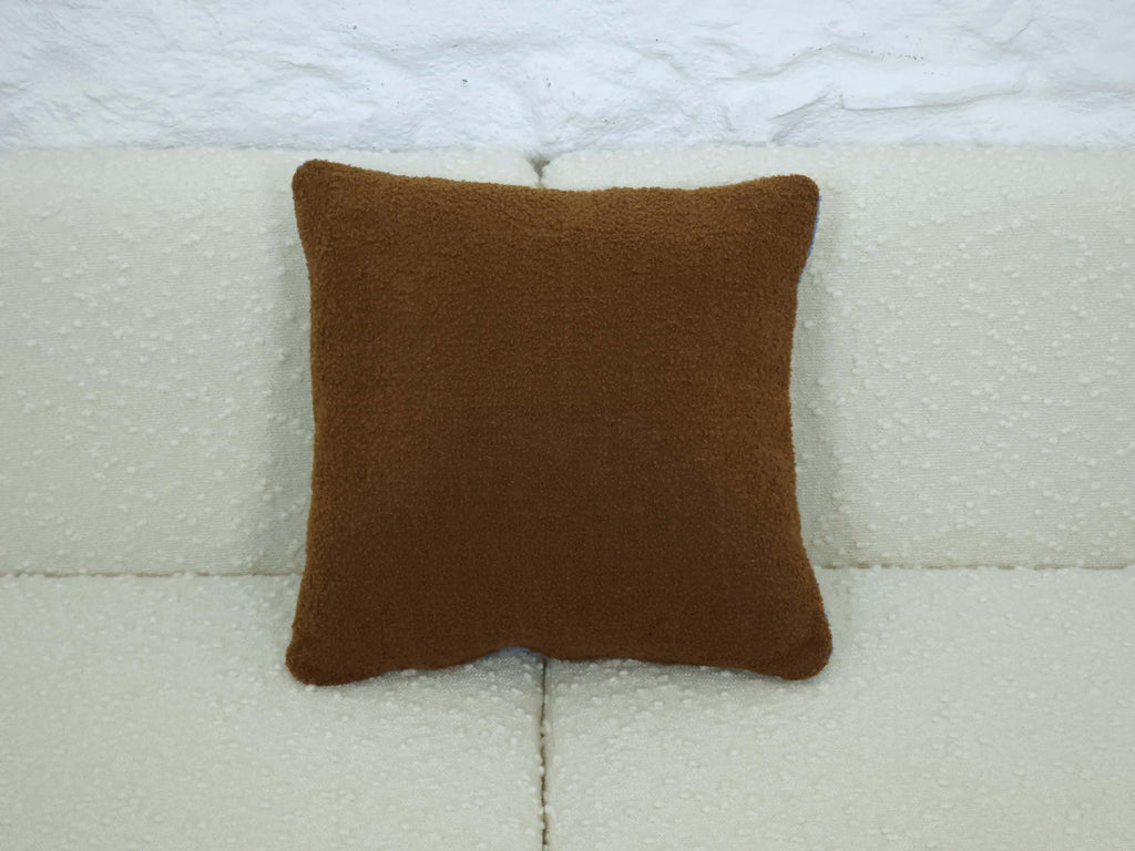 Square Pillow Cushion Cover in Blue and Brown Italian Boucle