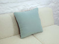 Square Pillow Cushion Cover in Aqua and Navy Italian Boucle