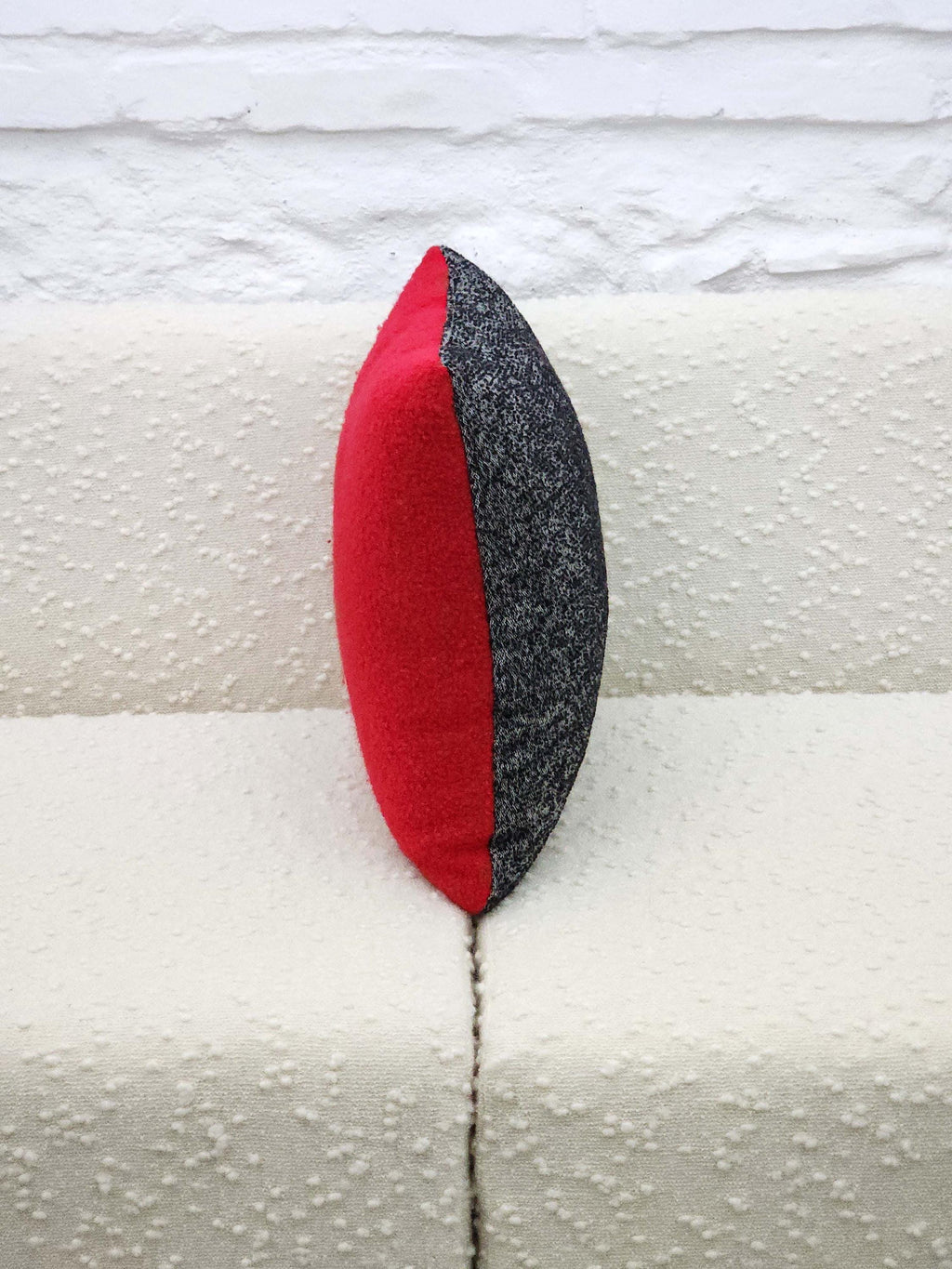 Square Pillow Cushion Cover in Red and Black Heathered Italian Boucle