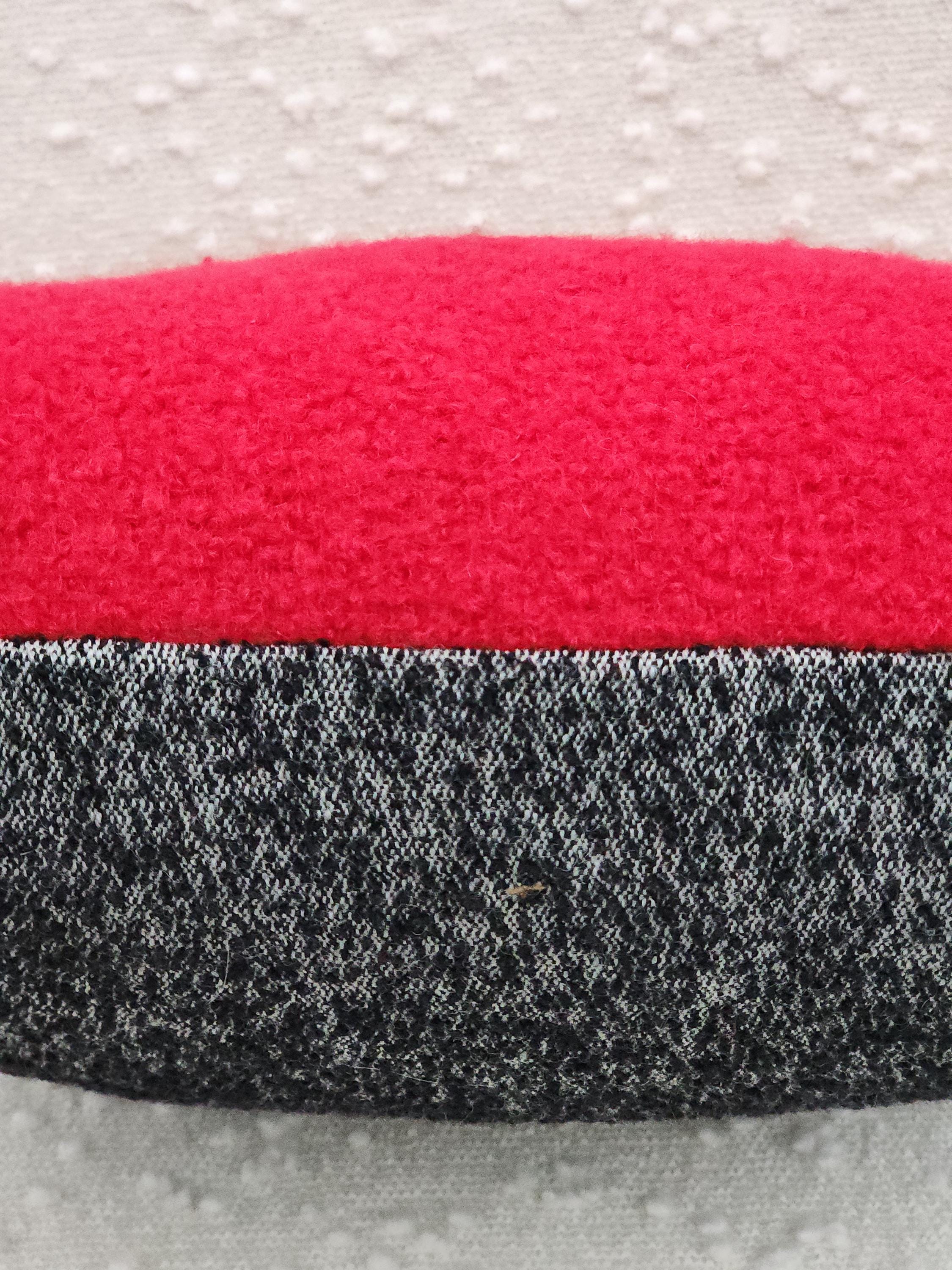 Square Pillow Cushion Cover in Red and Black Heathered Italian Boucle