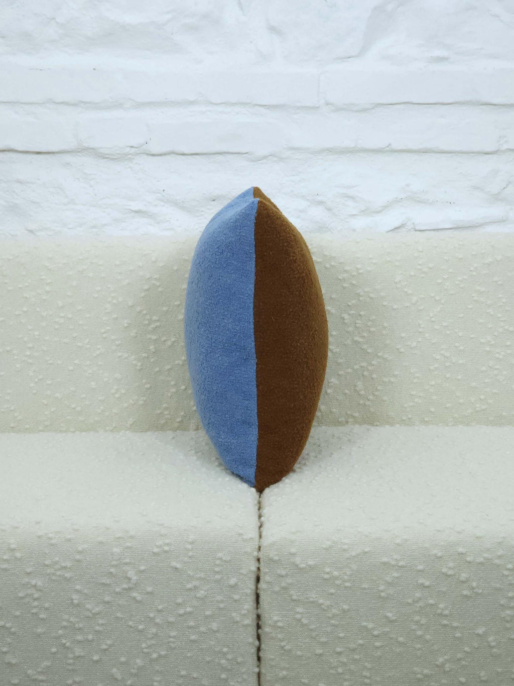 Square Pillow Cushion Cover in Blue and Brown Italian Boucle