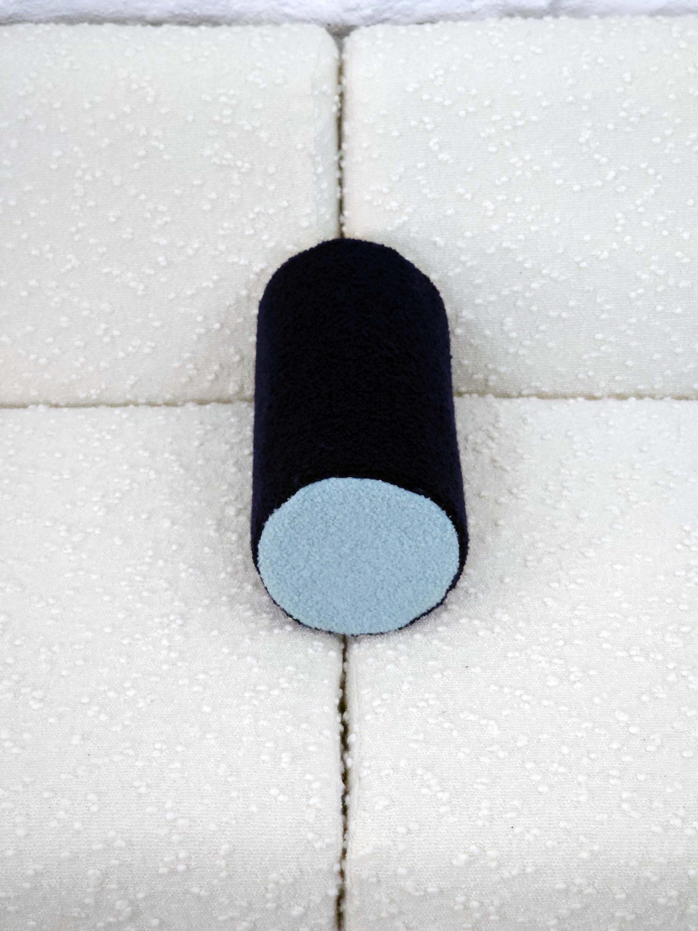 Bolster Pillow Cushion Cover in Navy and Aqua Italian Boucle