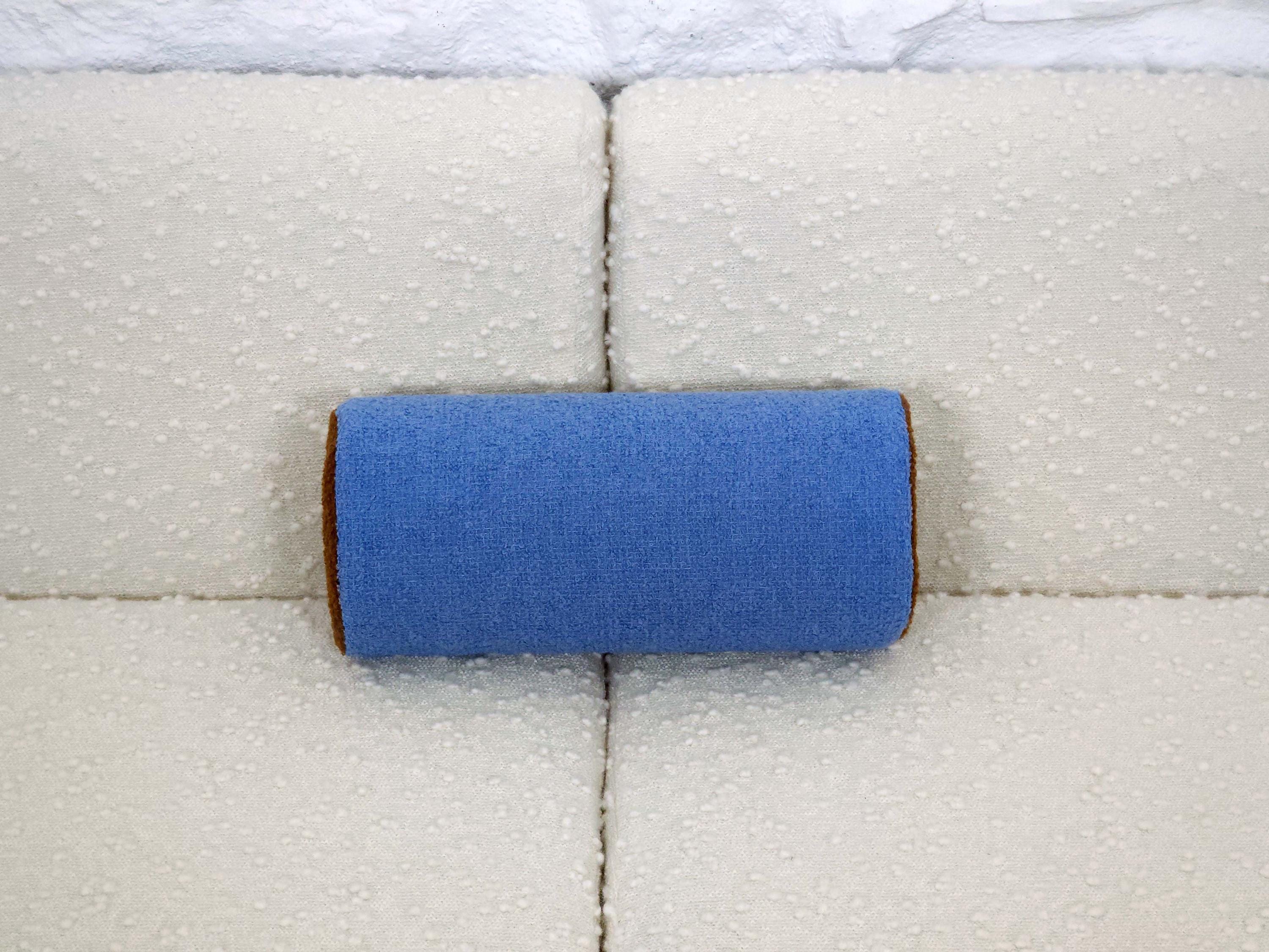 Bolster Pillow Cushion Cover in Blue and Brown Italian Boucle