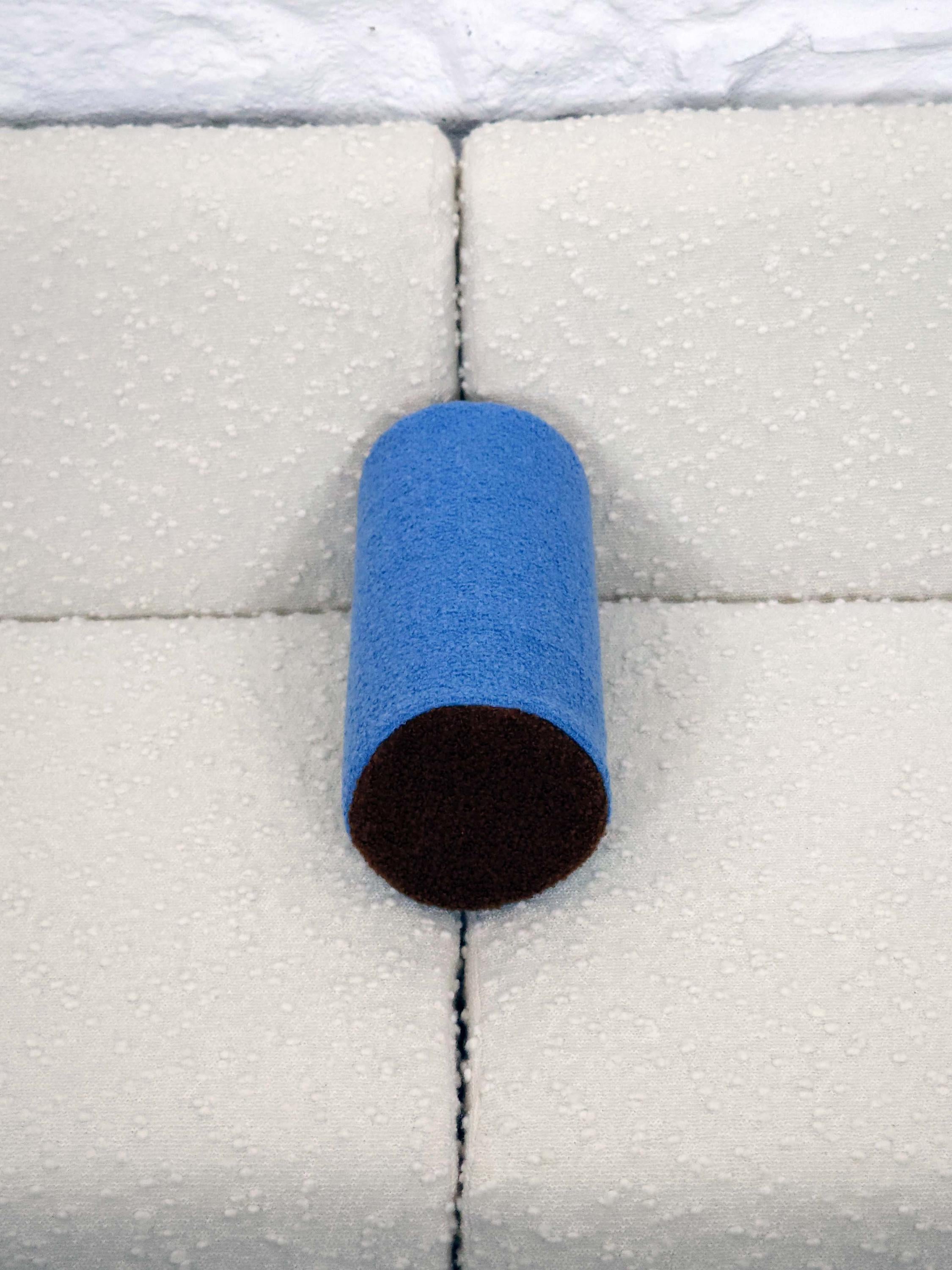 Bolster Pillow Cushion Cover in Blue and Brown Italian Boucle