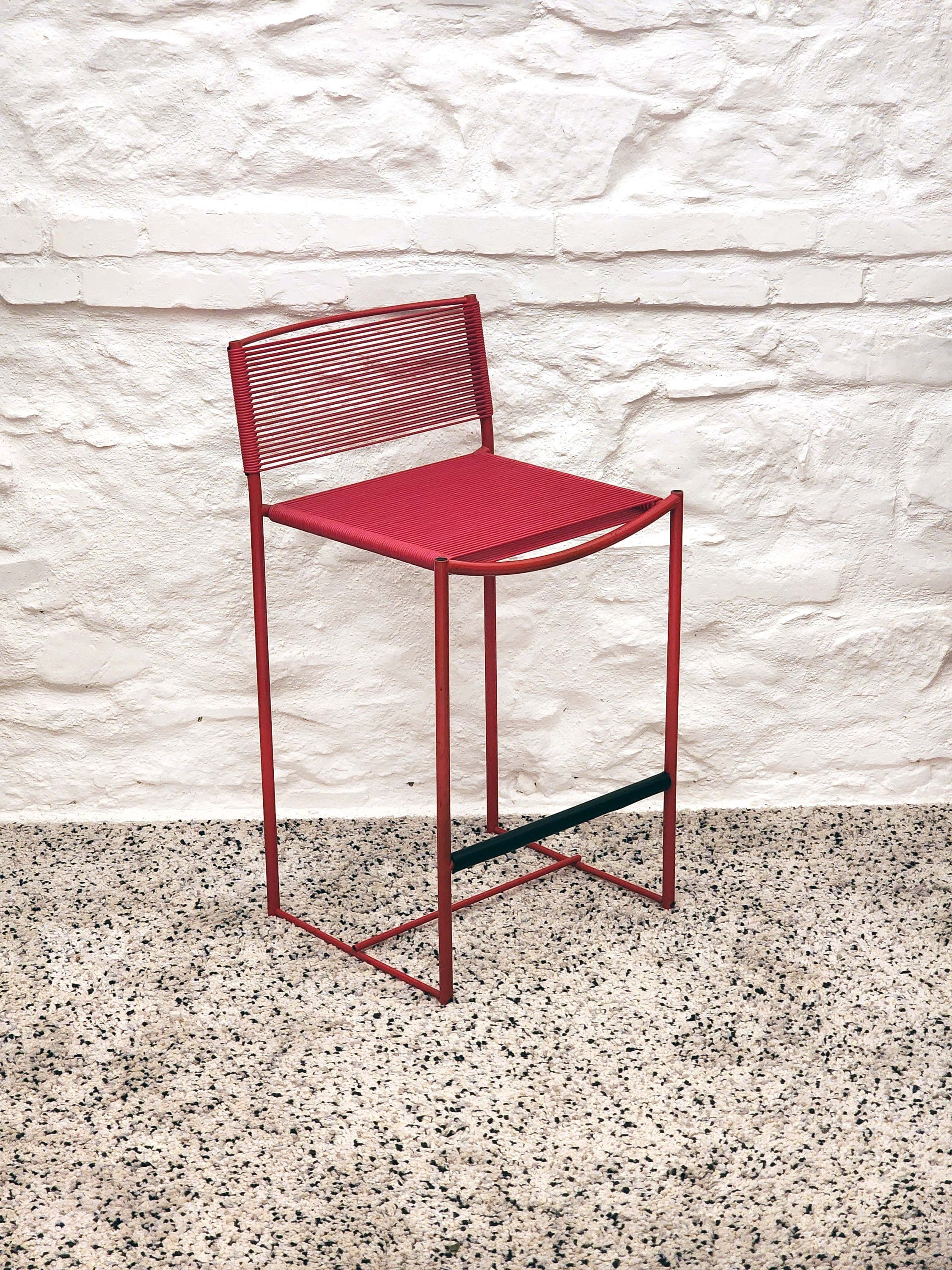 Spaghetti 164 Stool in Red by Giandomenico Belotti for Alias | Italian Postmodern | 1980s