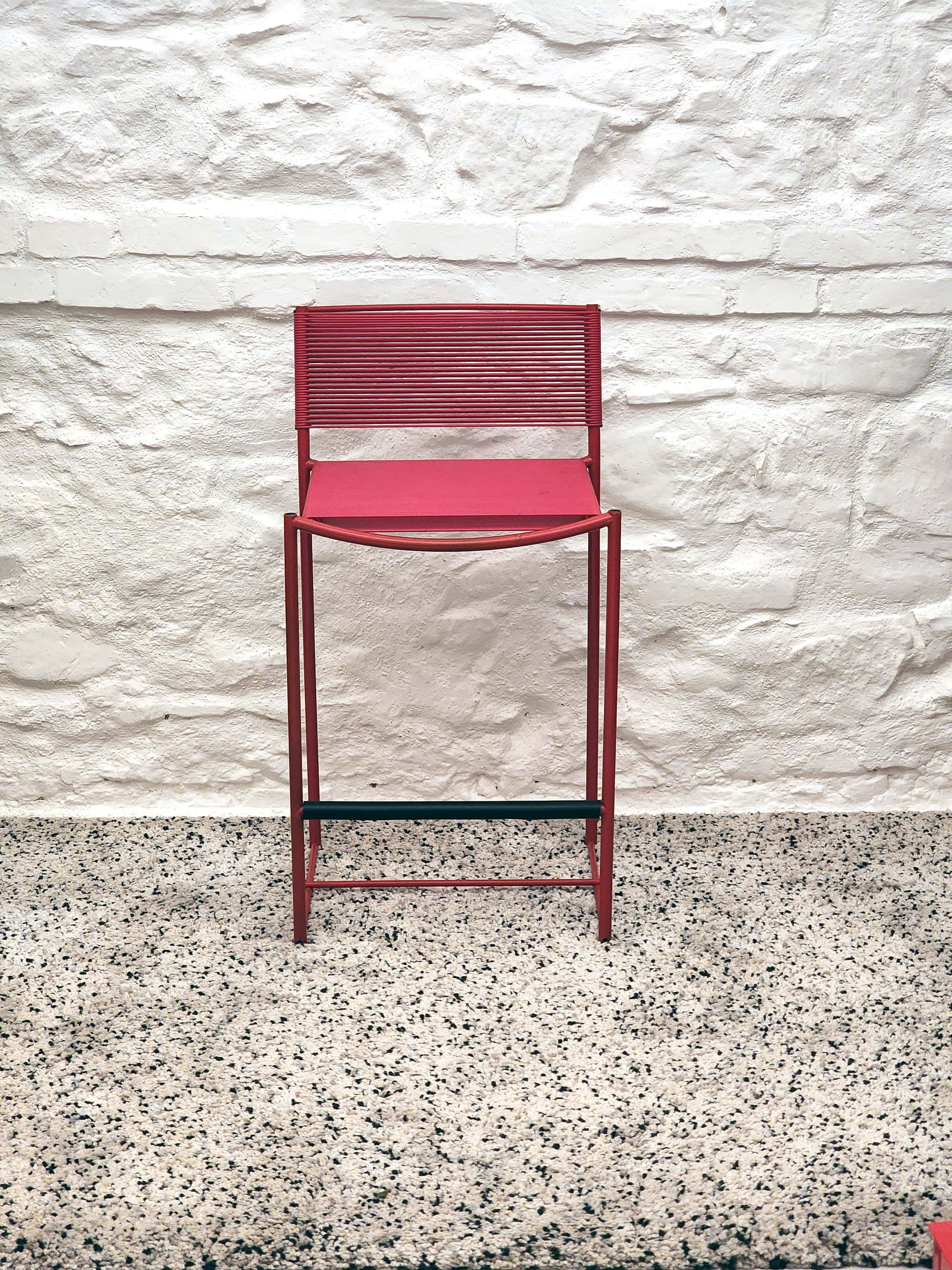Spaghetti 164 Stool in Red by Giandomenico Belotti for Alias | Italian Postmodern | 1980s