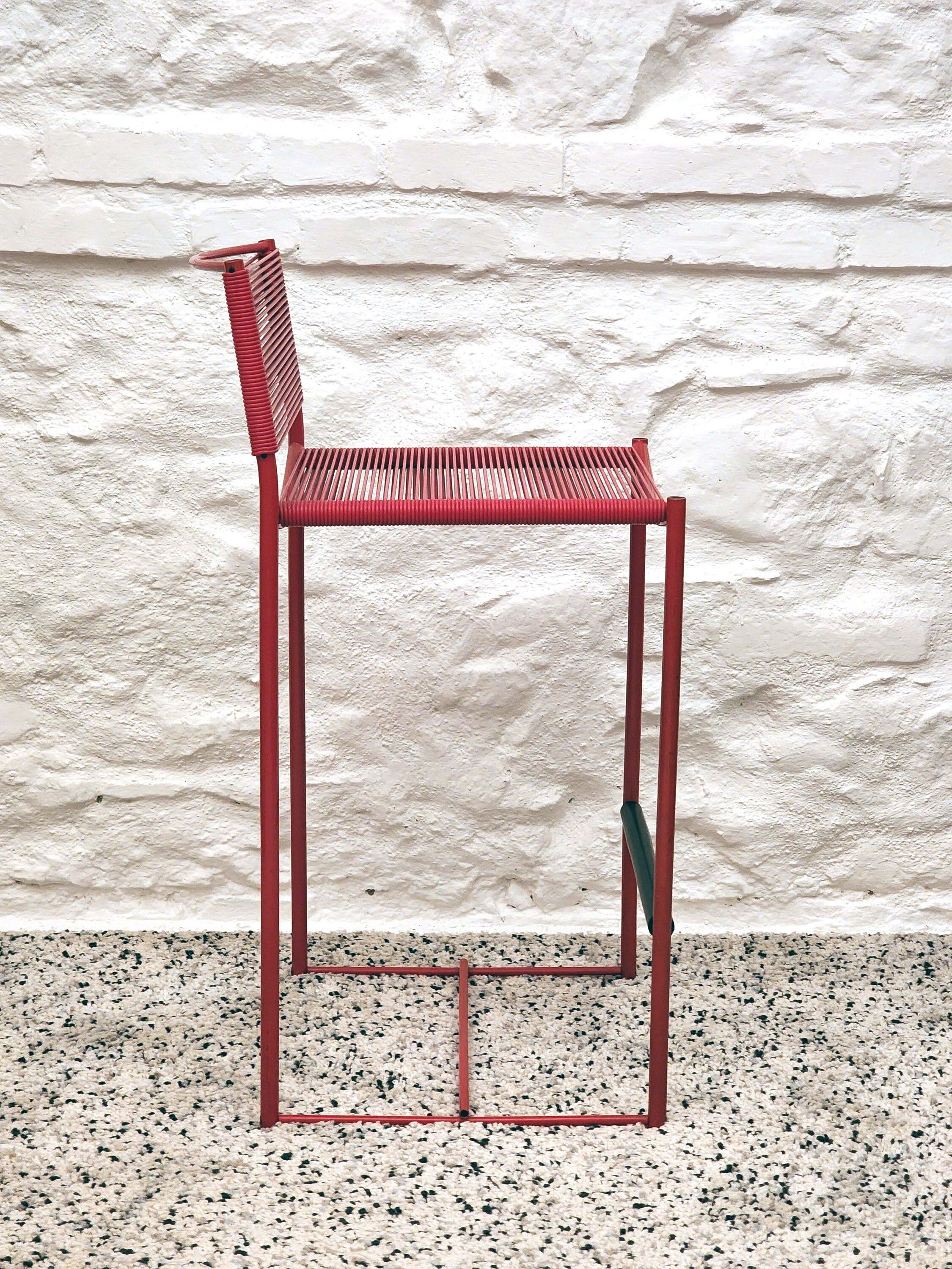 Spaghetti 164 Stool in Red by Giandomenico Belotti for Alias | Italian Postmodern | 1980s