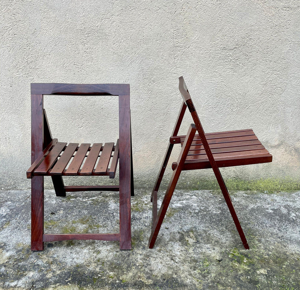 Wooden Folding Chairs in the style of Aldo Jacober Trieste for Alberto Bazzani | 1960s
