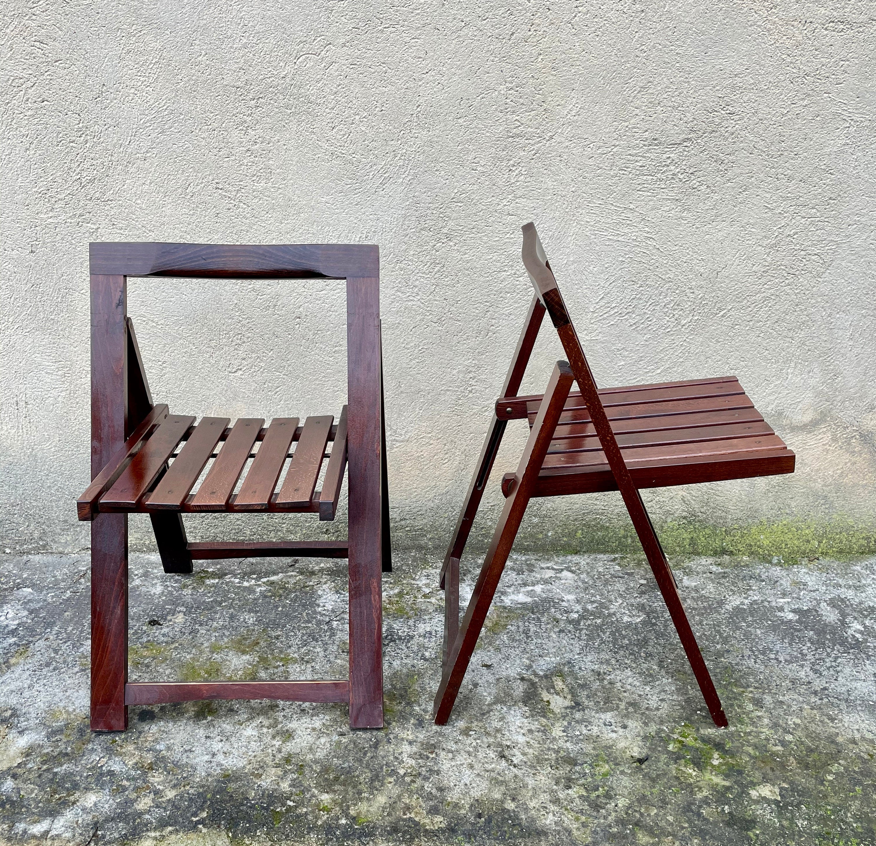 Wooden Folding Chairs in the style of Aldo Jacober Trieste for Alberto Bazzani | 1960s