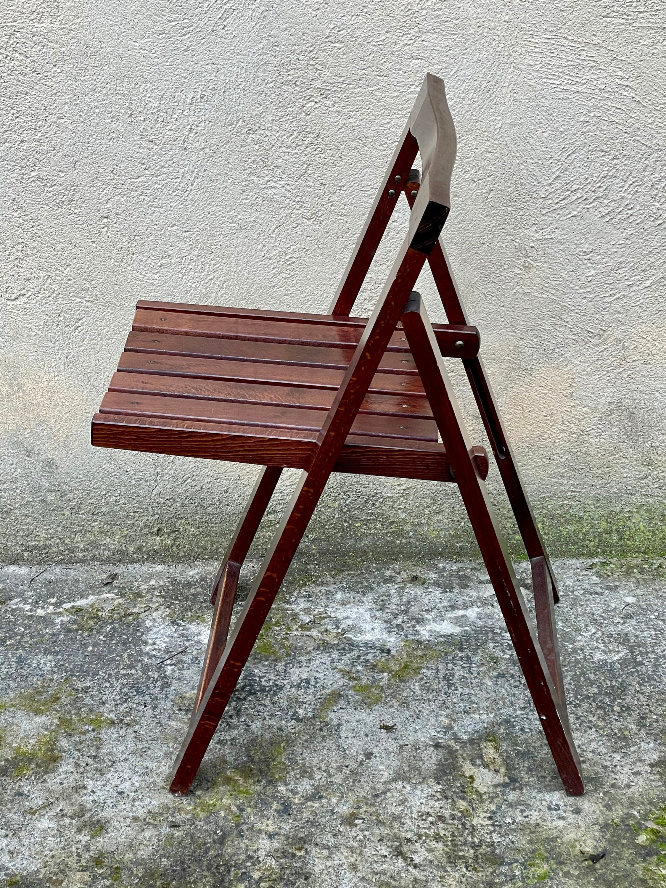 Wooden Folding Chairs in the style of Aldo Jacober Trieste for Alberto Bazzani | 1960s