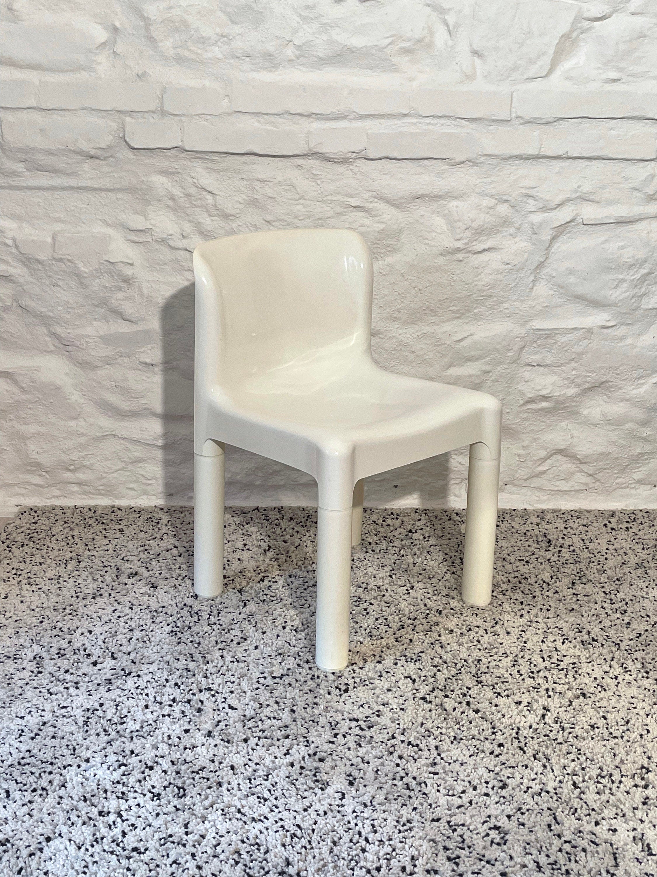 Model 4875 Chair in White by Carlo Bartoli for Kartell | Italian Space Age | 1970s