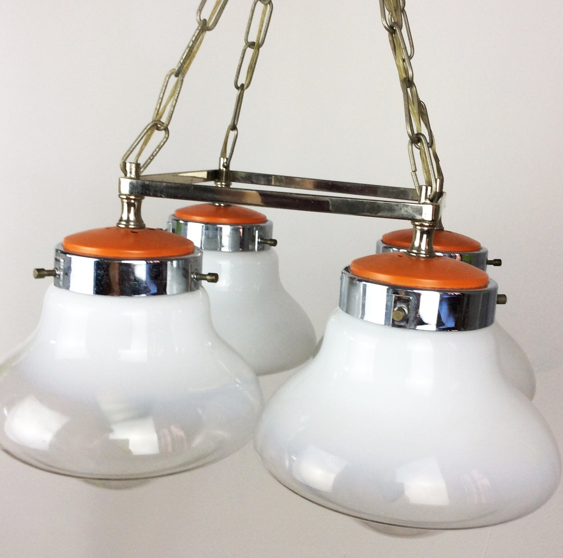 Murano Glass Globe Hanging Ceiling Lamp | Italian Space Age | 1970s