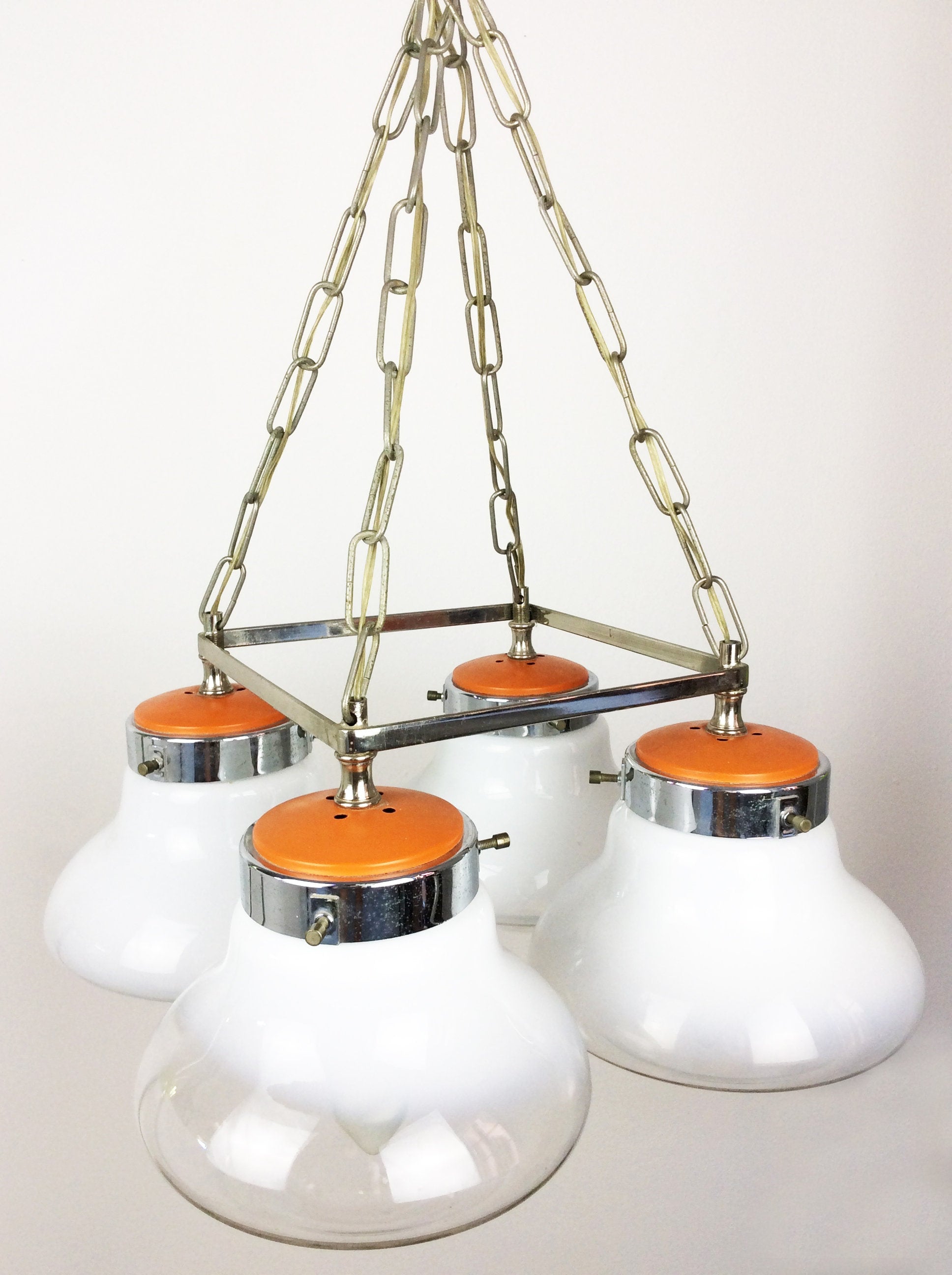 Murano Glass Globe Hanging Ceiling Lamp | Italian Space Age | 1970s